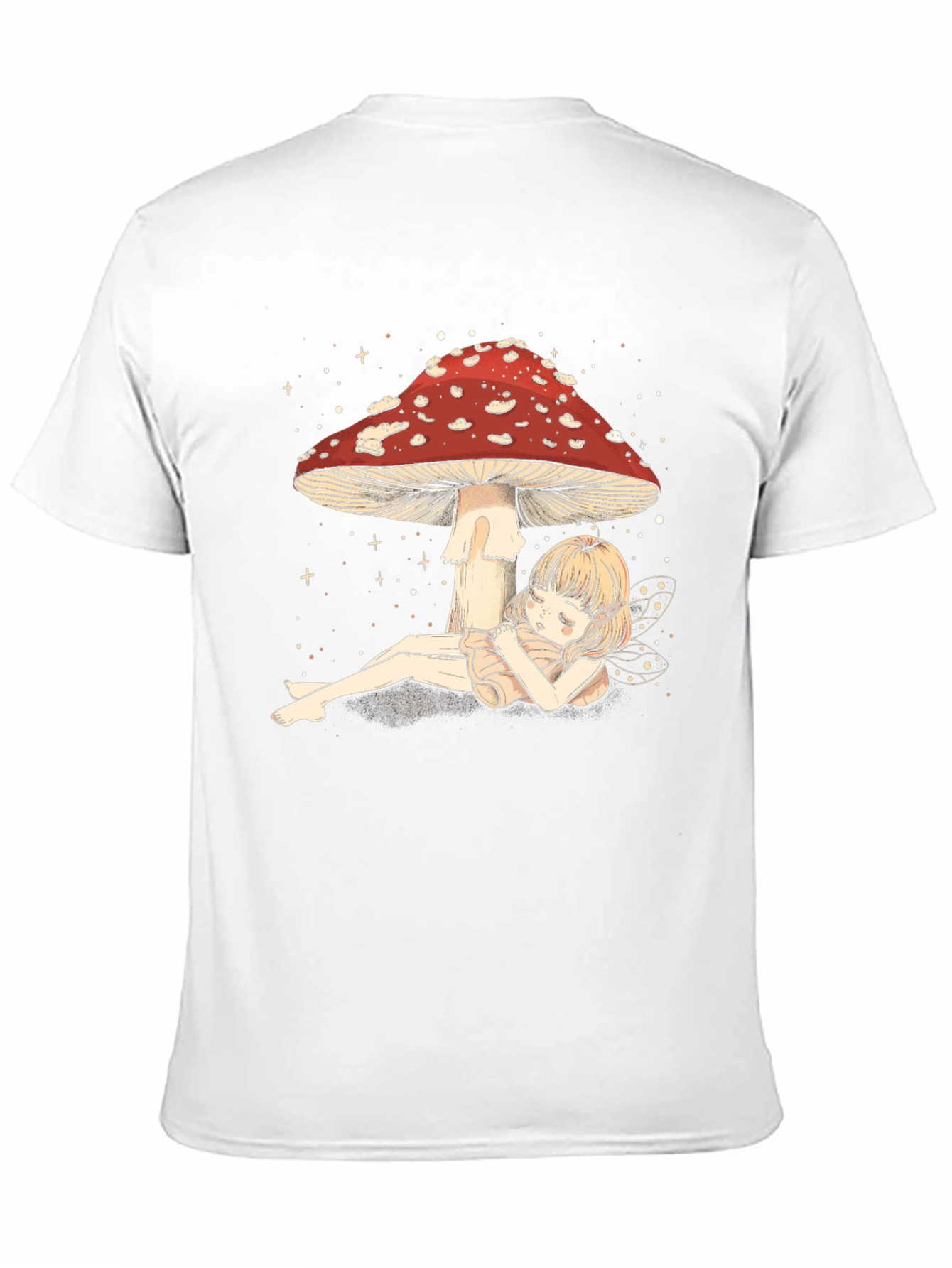 Black Mushroom Fairy T-Shirt - Whimsical Black Tee view 11