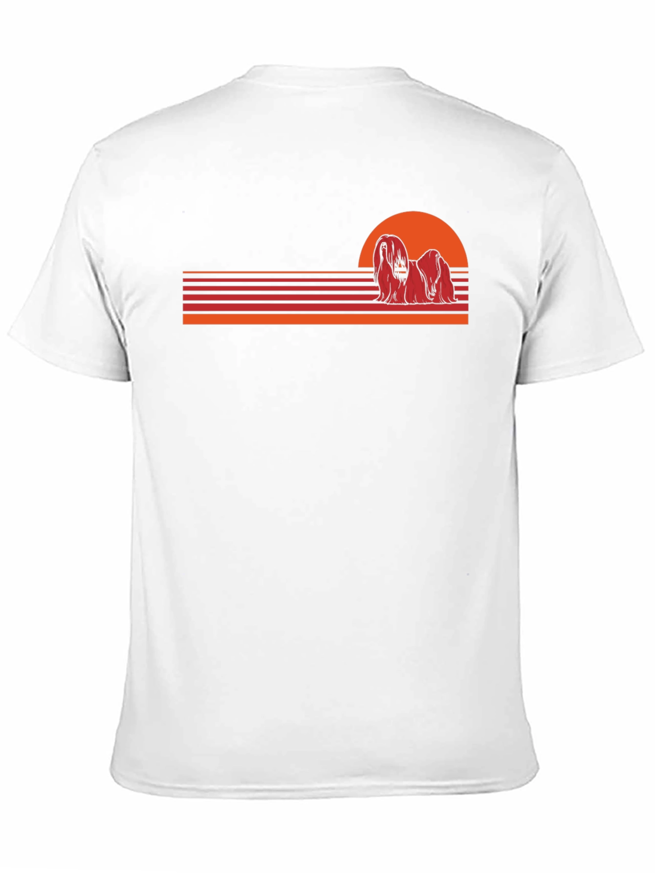 Black Retro Dog Sunset T-Shirt view 11