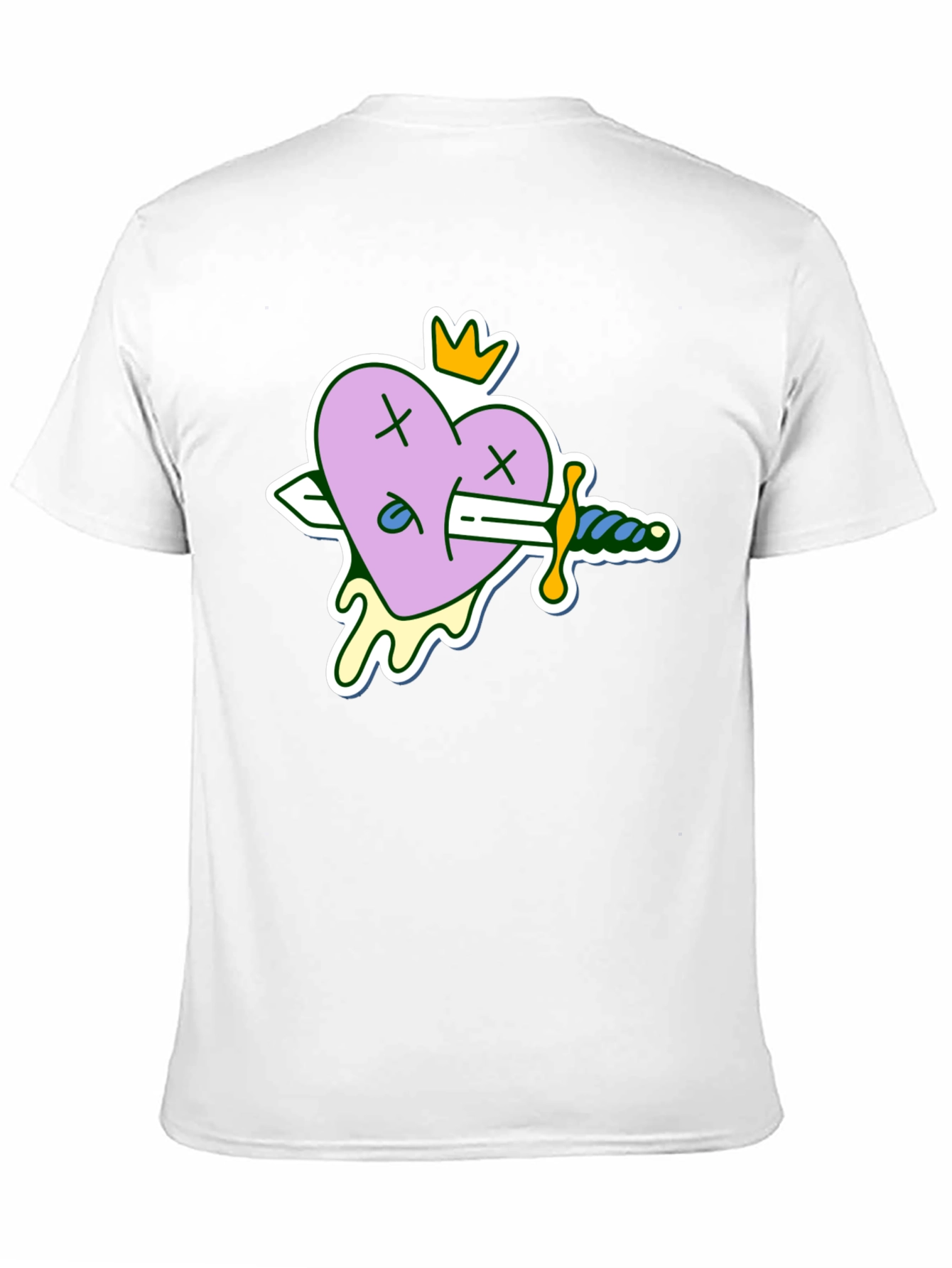 Black Heart with Sword Black T-Shirt view 11