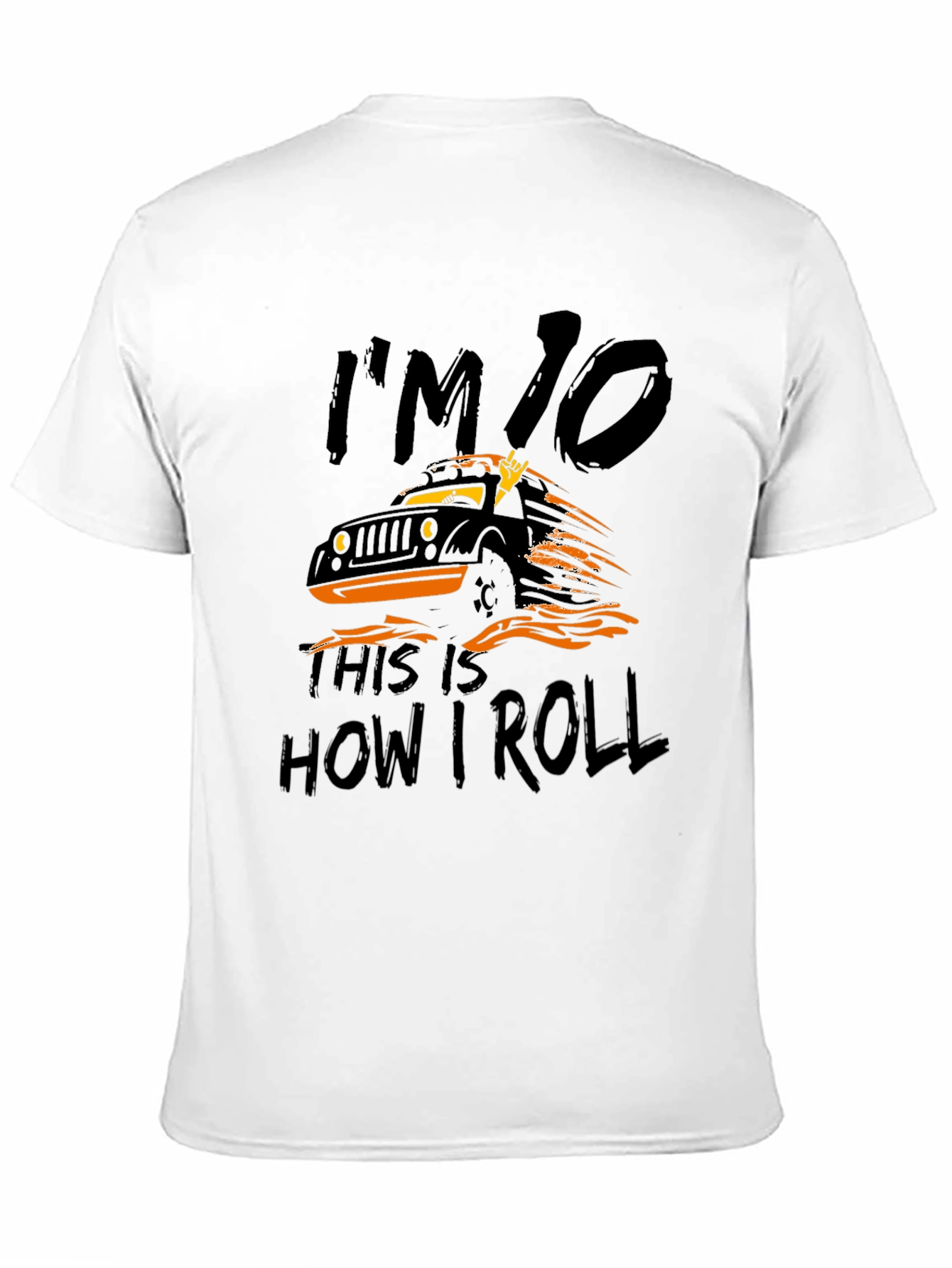 Black I'm 10, This is How I Roll Jeep T-Shirt view 11