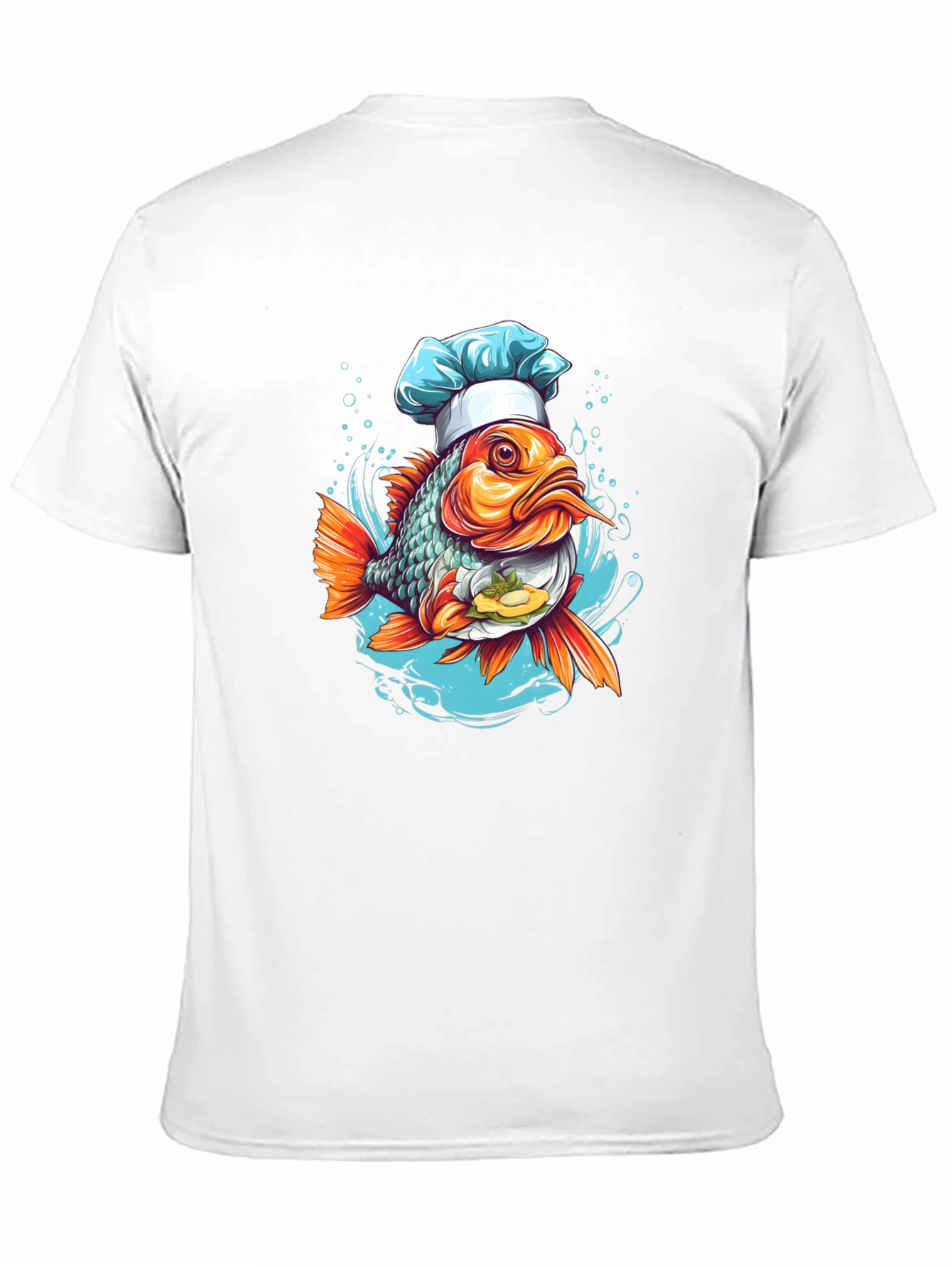 Black Chef Fish Graphic Tee - Cool Cartoon Design view 11