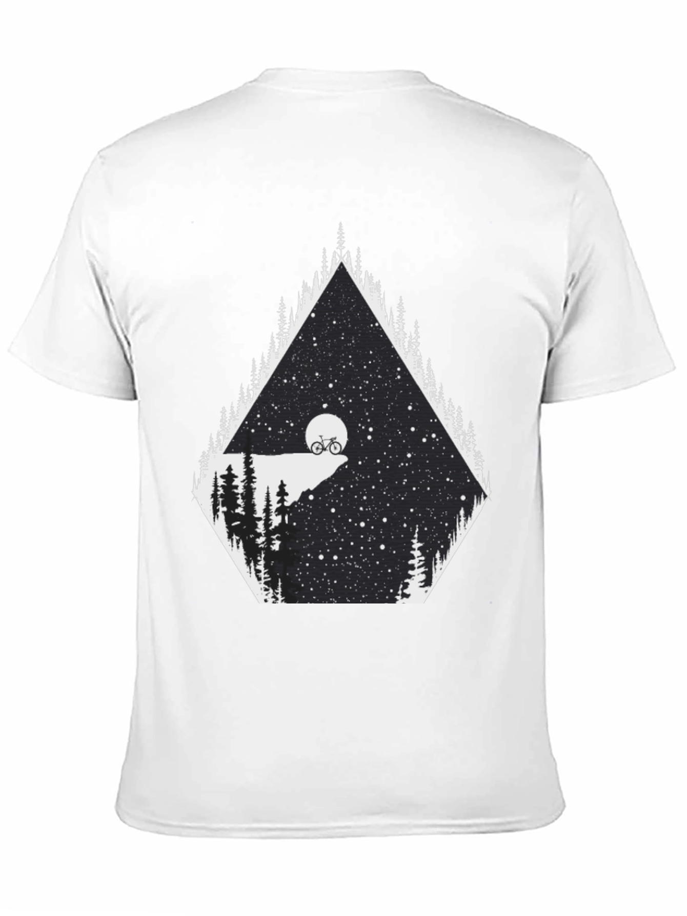 Black Night Ride T-Shirt - Mountain Bike Scene Graphic Tee view 11