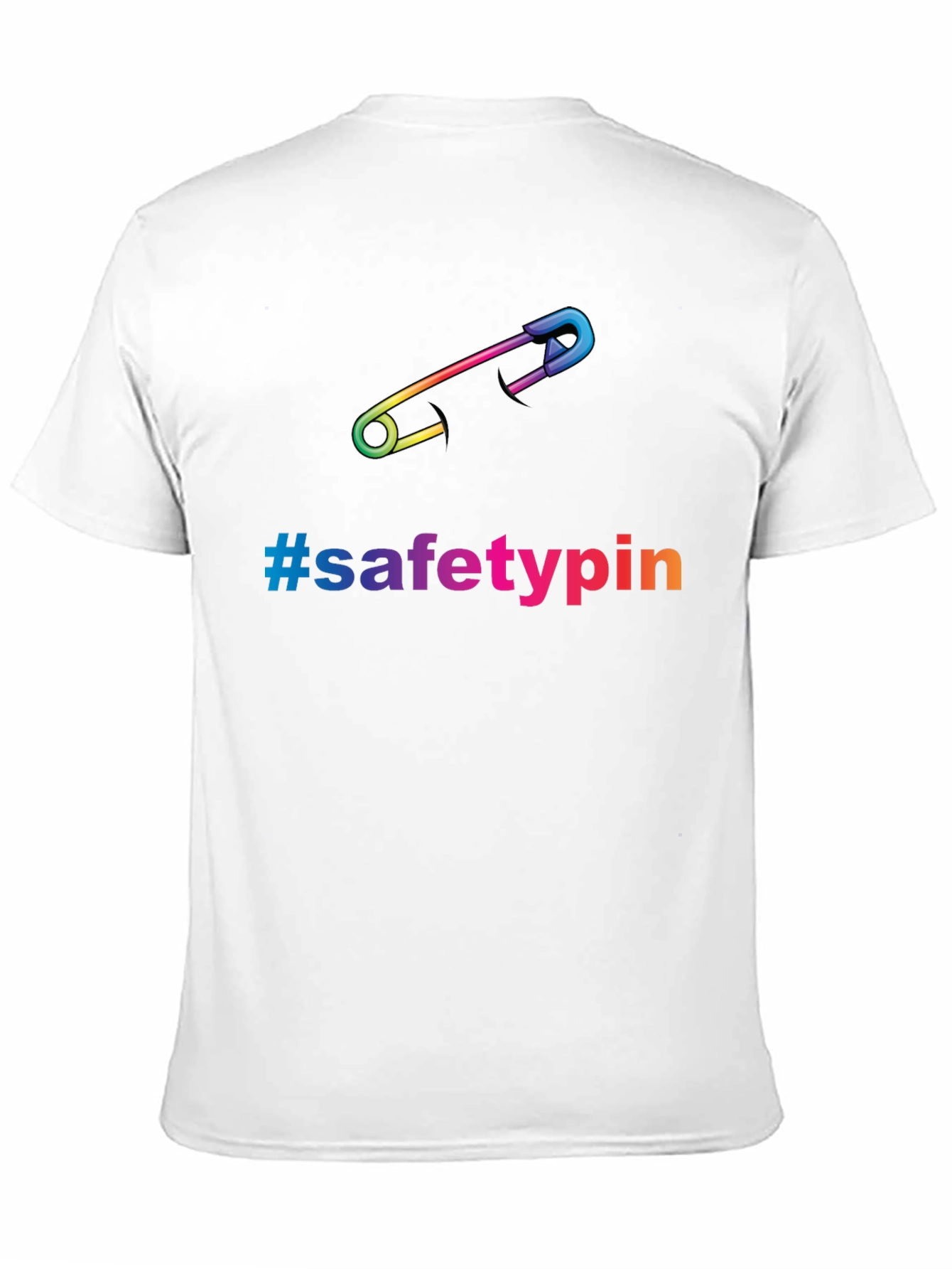 Black Safety Pin Pride T-Shirt - Rainbow Graphic Tee view 11