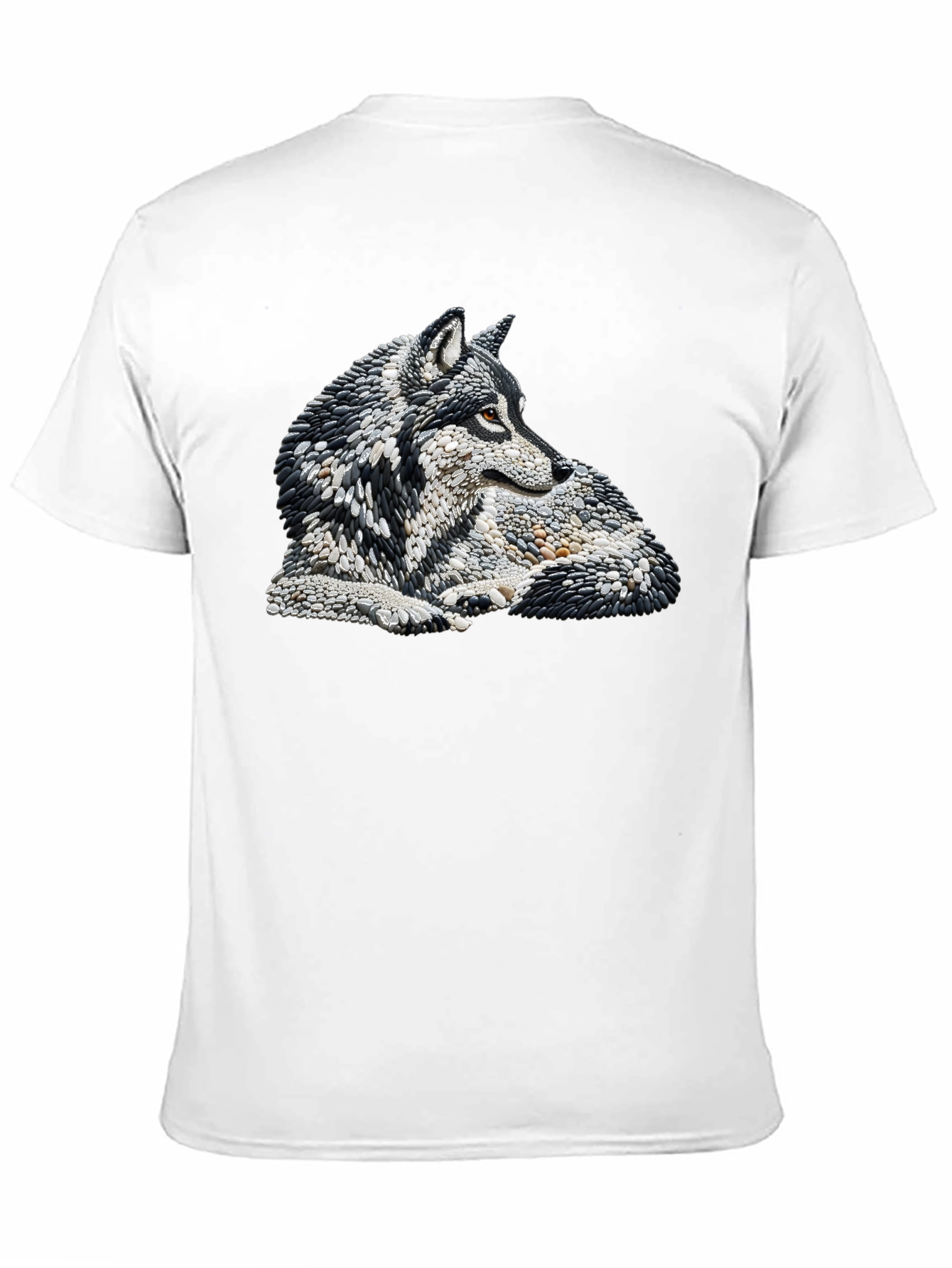 Wolf Stone Art Black T-Shirt - 11