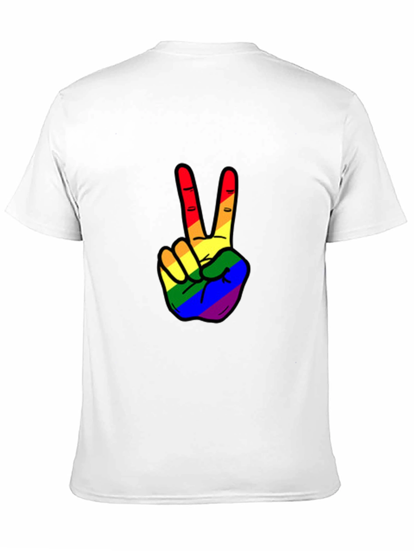 Black Rainbow Peace Sign Graphic Tee view 11