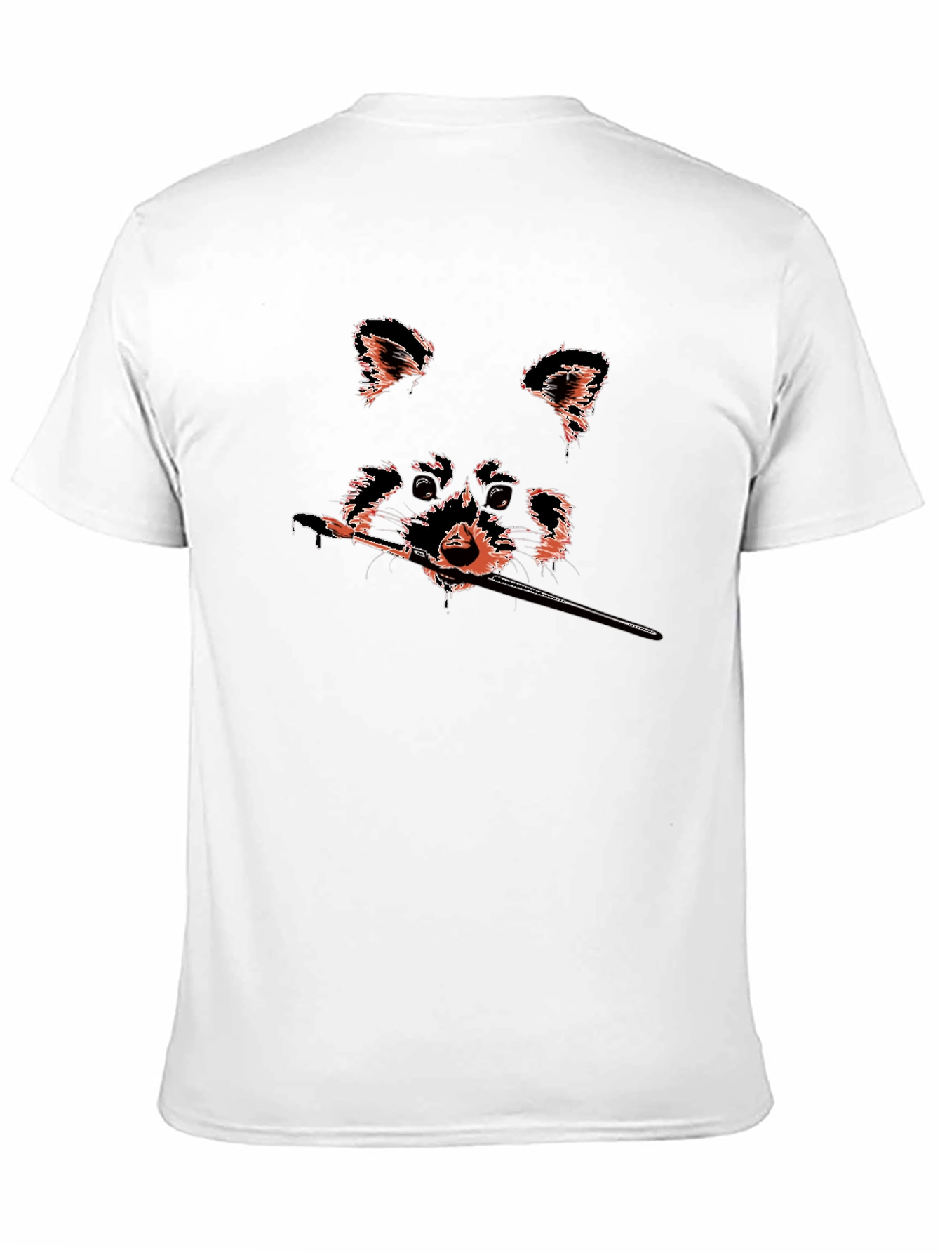 Black Raccoon Artist Graphic Tee - Black Cotton T-Shirt view 11