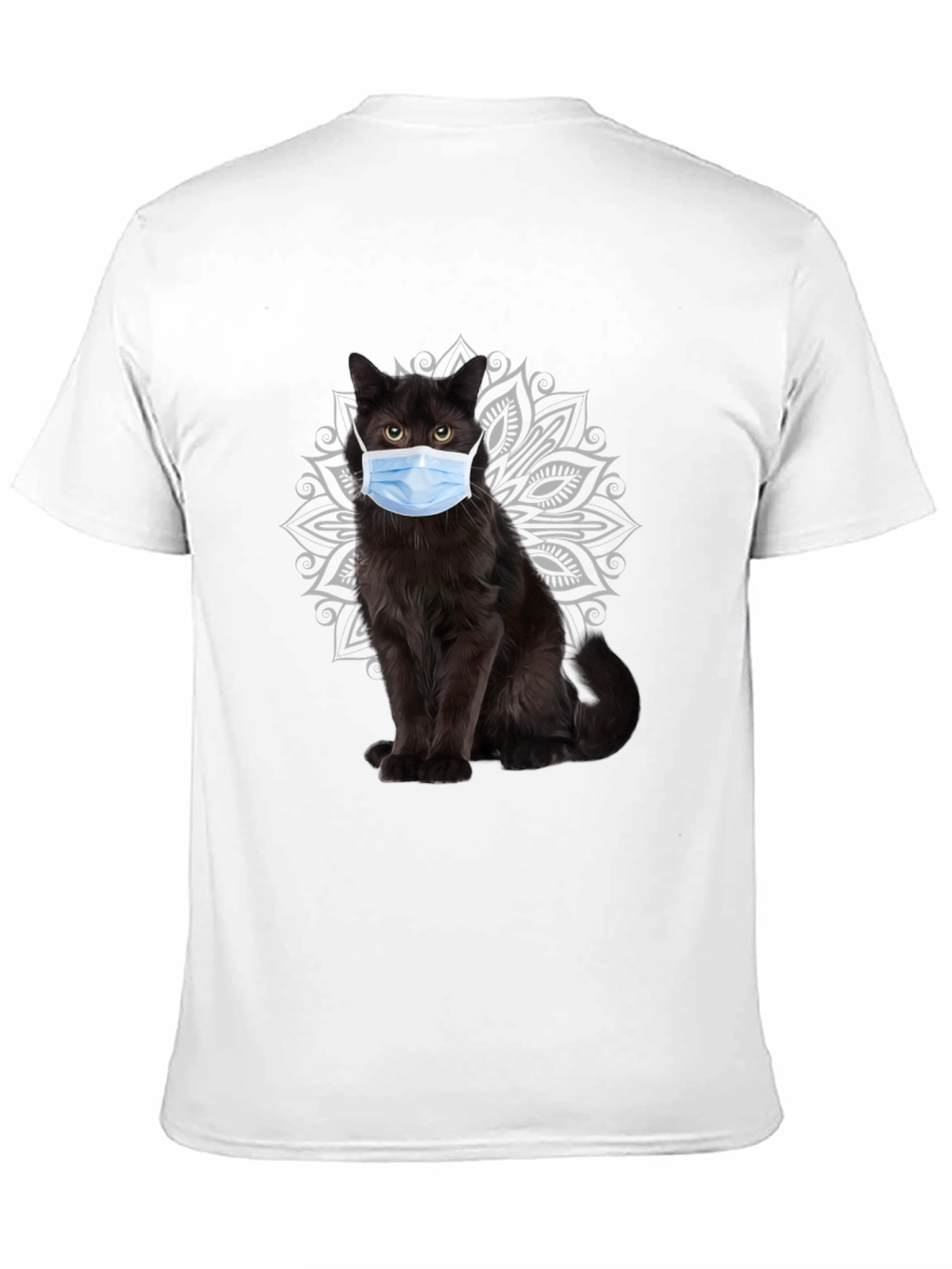 Black Masked Cat Graphic Tee - Unique Novelty T-Shirt view 11