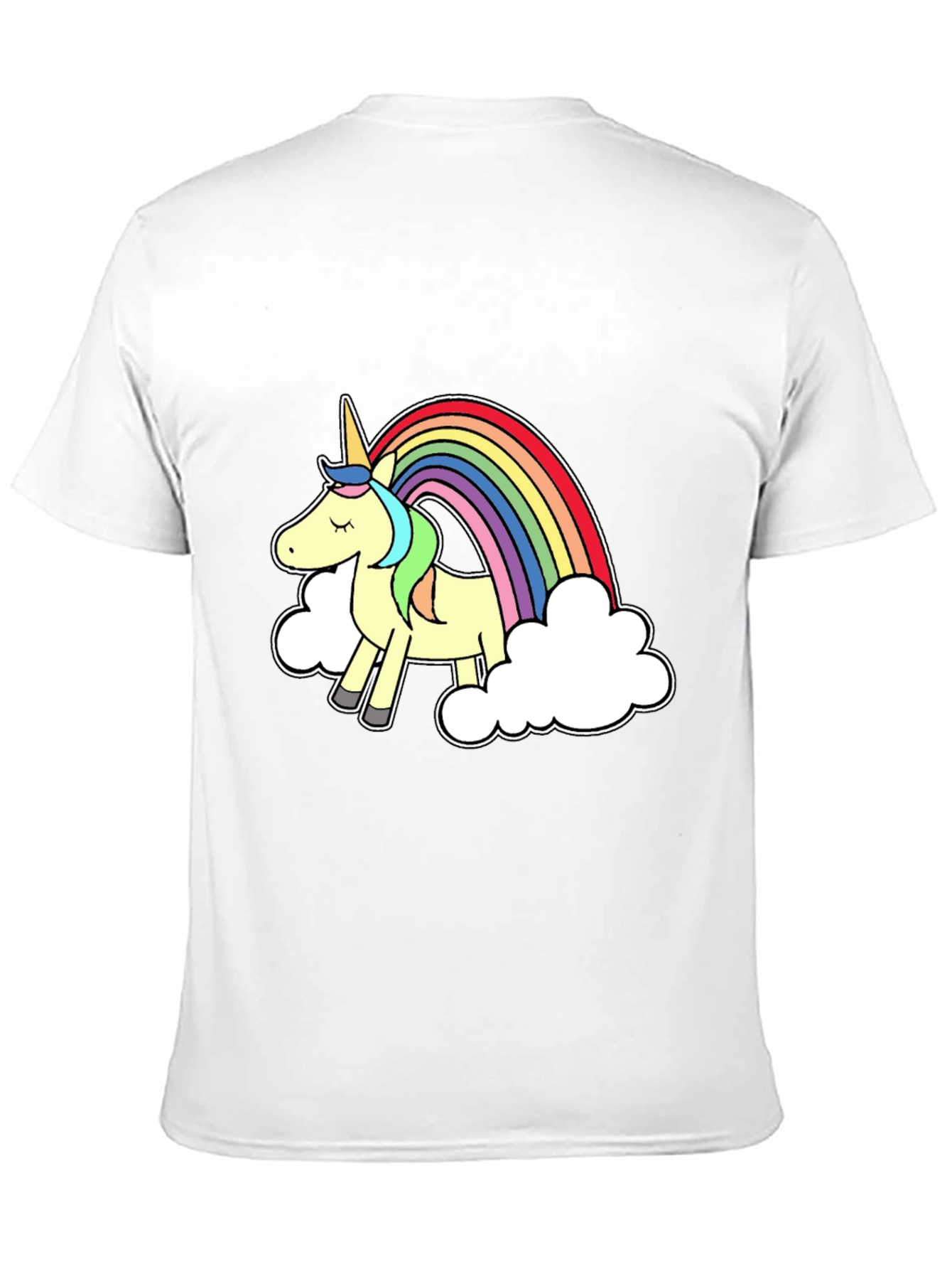Black Unicorn Rainbow Graphic Tee - Black Cotton T-Shirt view 11