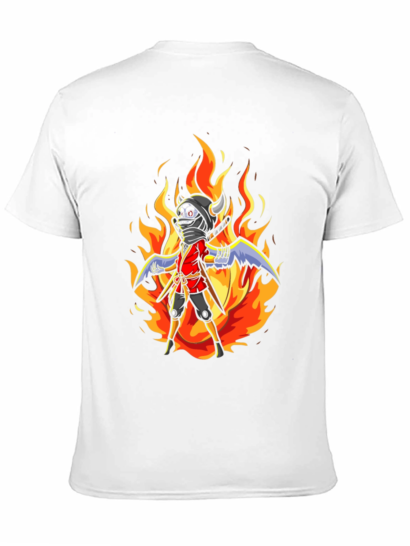 Black Fiery Ninja Graphic Tee - Black Cotton T-Shirt view 11