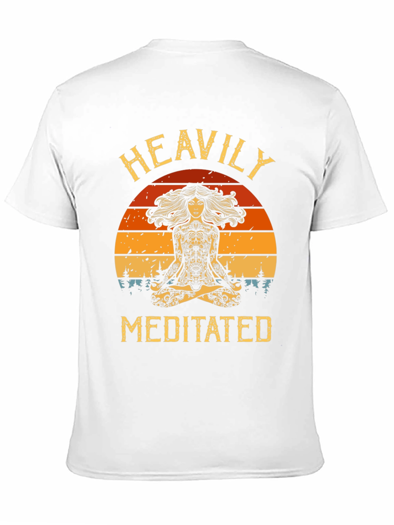 Black Heavily Meditated Graphic Tee - Yoga Meditation Shirt view 11