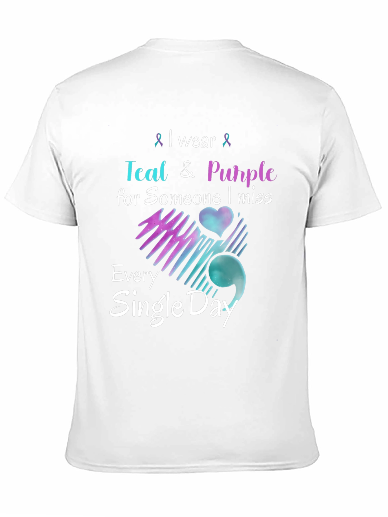 Black Teal & Purple Remembrance T-Shirt - Missed Loved One view 11