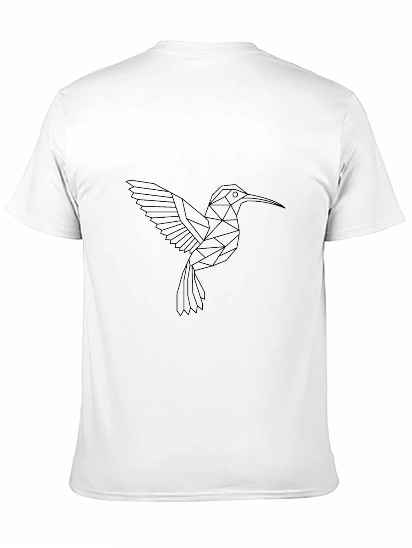 Black Geometric Hummingbird Black T-Shirt view 11