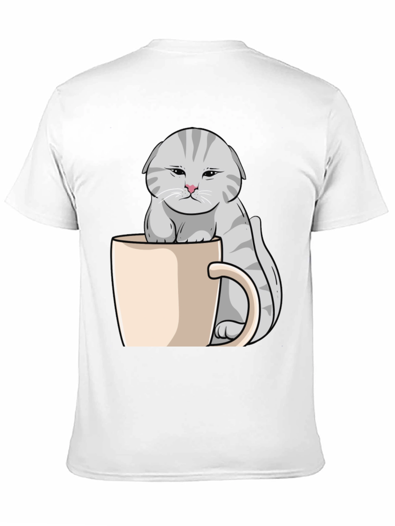 Black Grumpy Cat Mug T-Shirt - Novelty Kitten Tee view 11