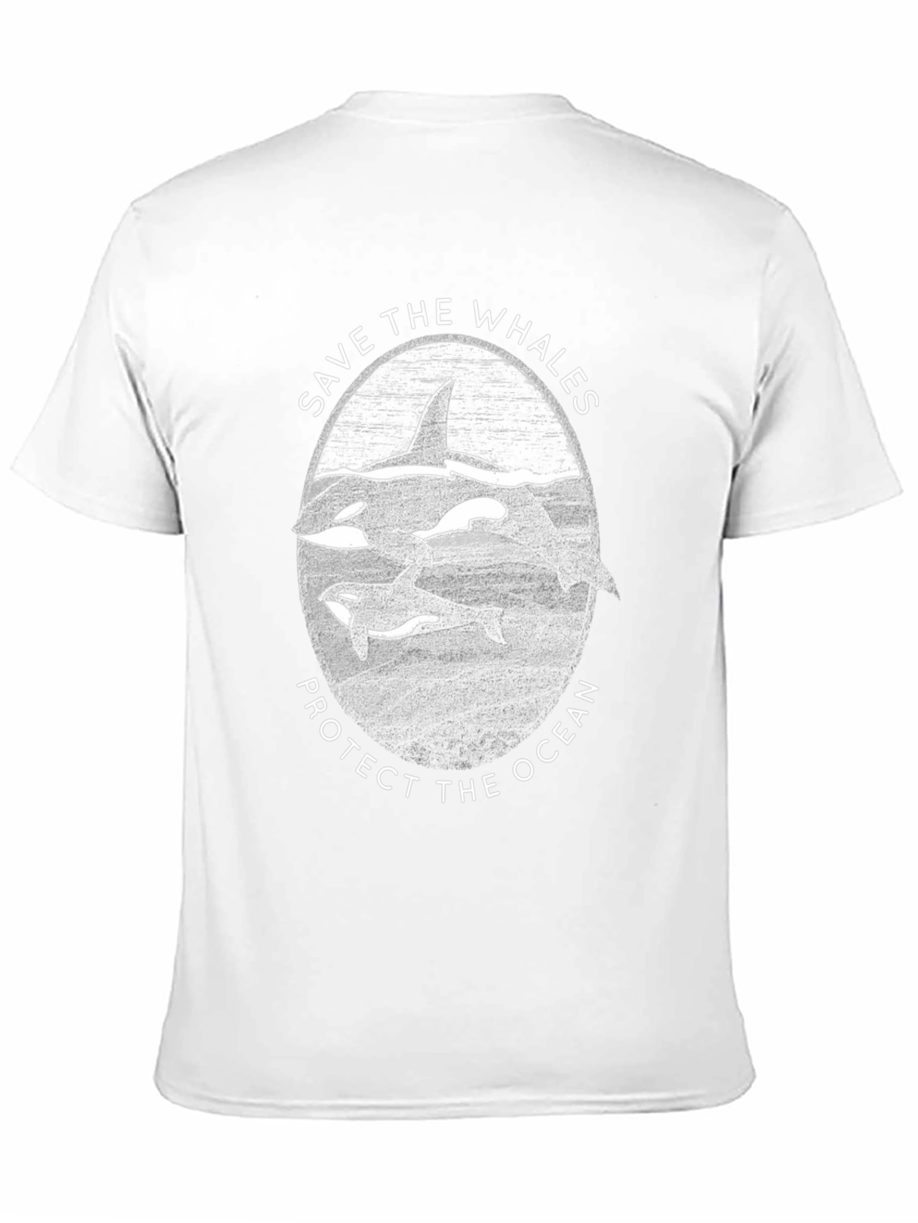 Black Save the Whales Graphic Tee - Ocean Conservation Shirt view 11
