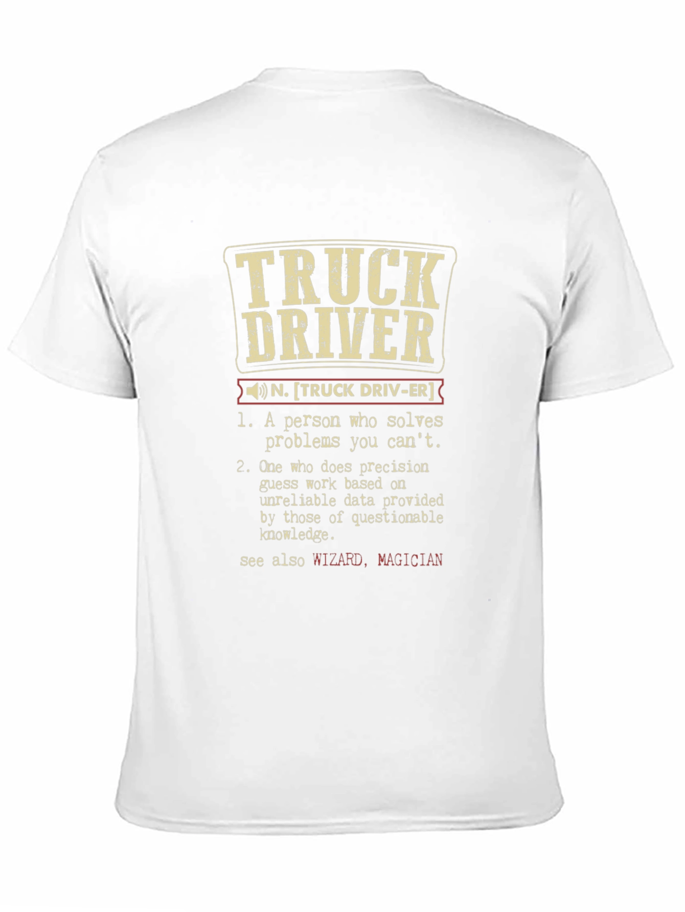 Black Truck Driver Definition Graphic Tee view 11