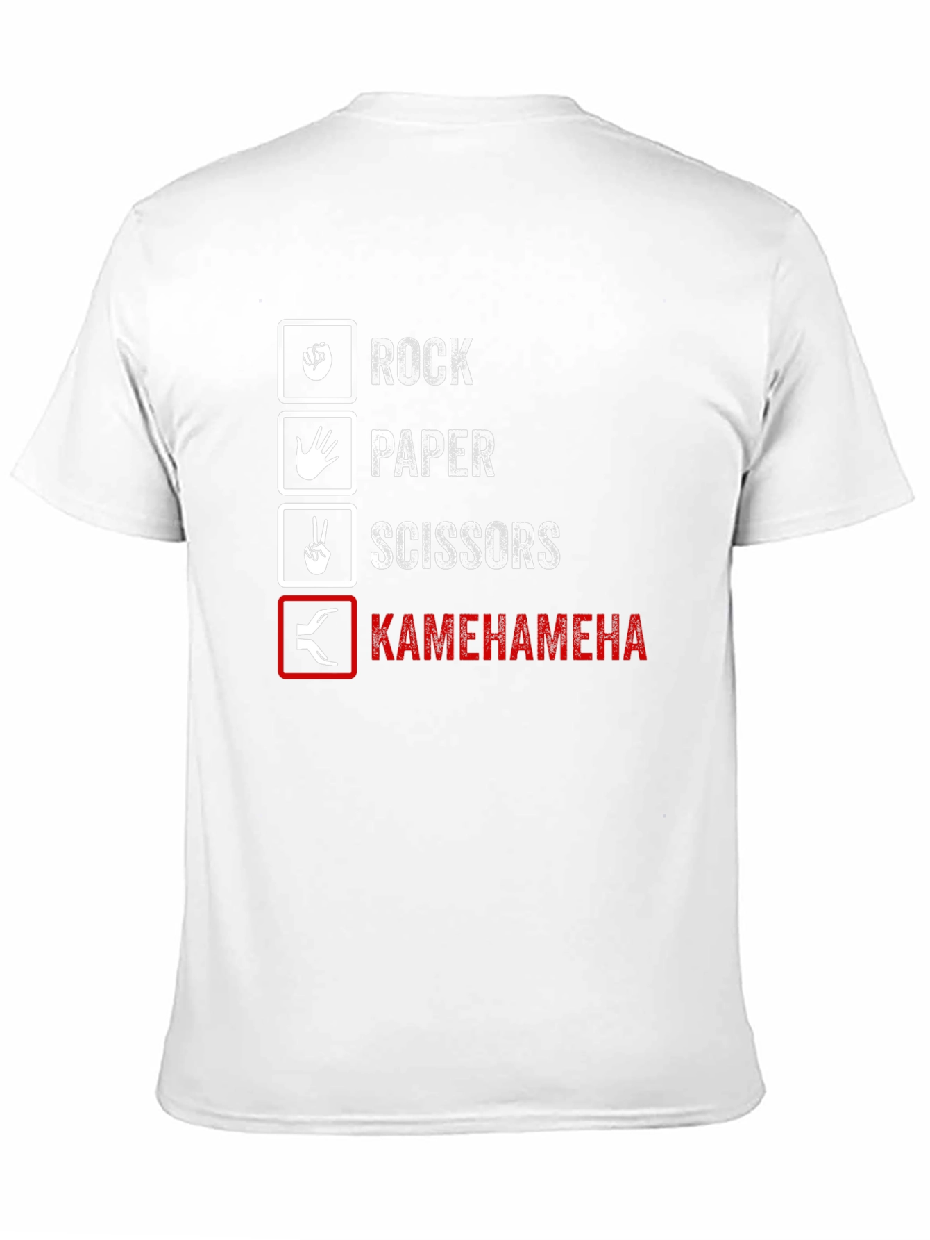 Black Rock Paper Scissors Kamehameha Funny T-Shirt view 11