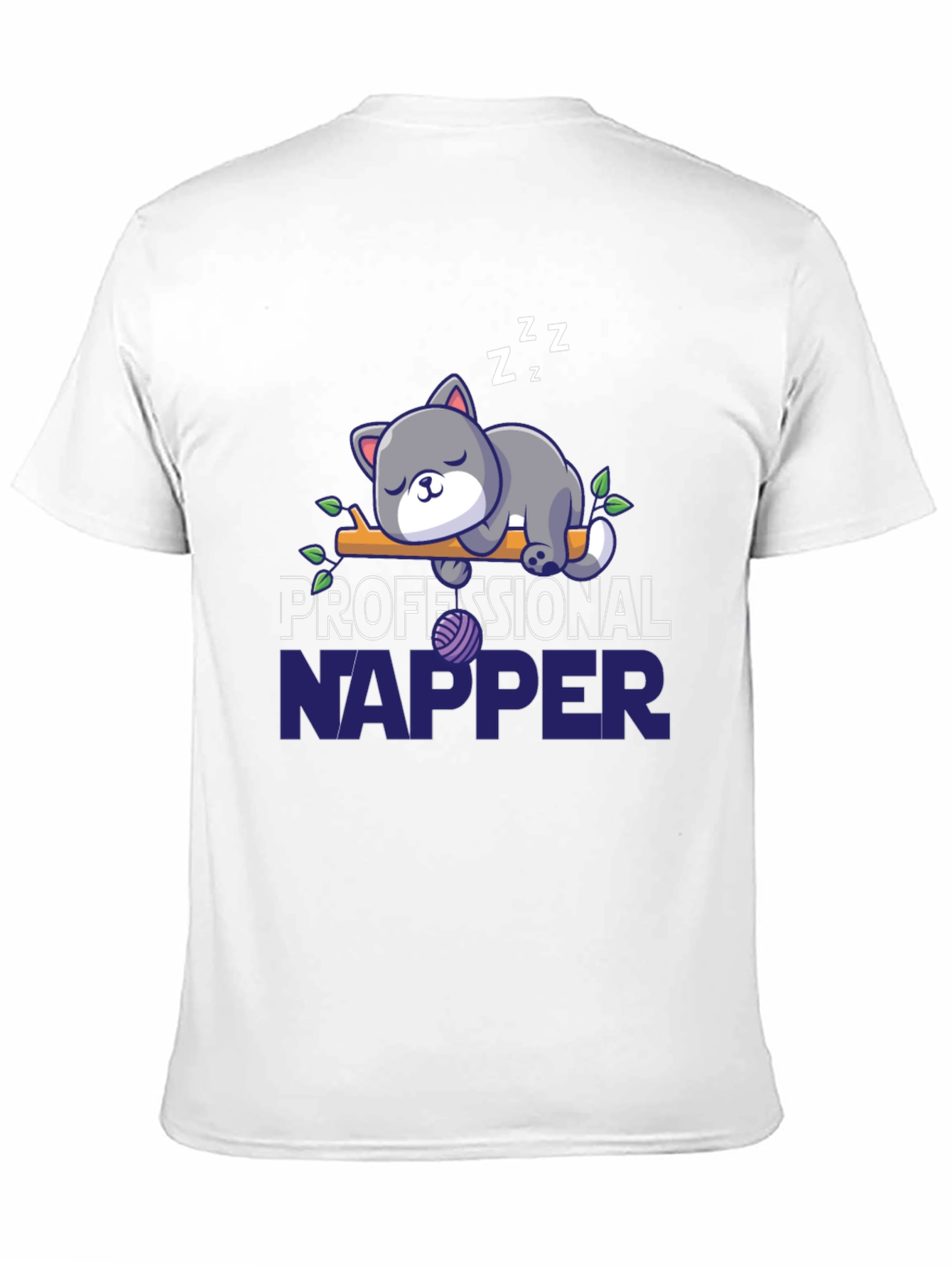 Black Professional Napper Cat T-Shirt view 11