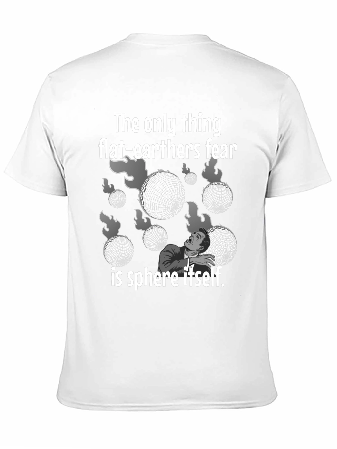 Black Flat Earther Fear Sphere Graphic Tee view 11
