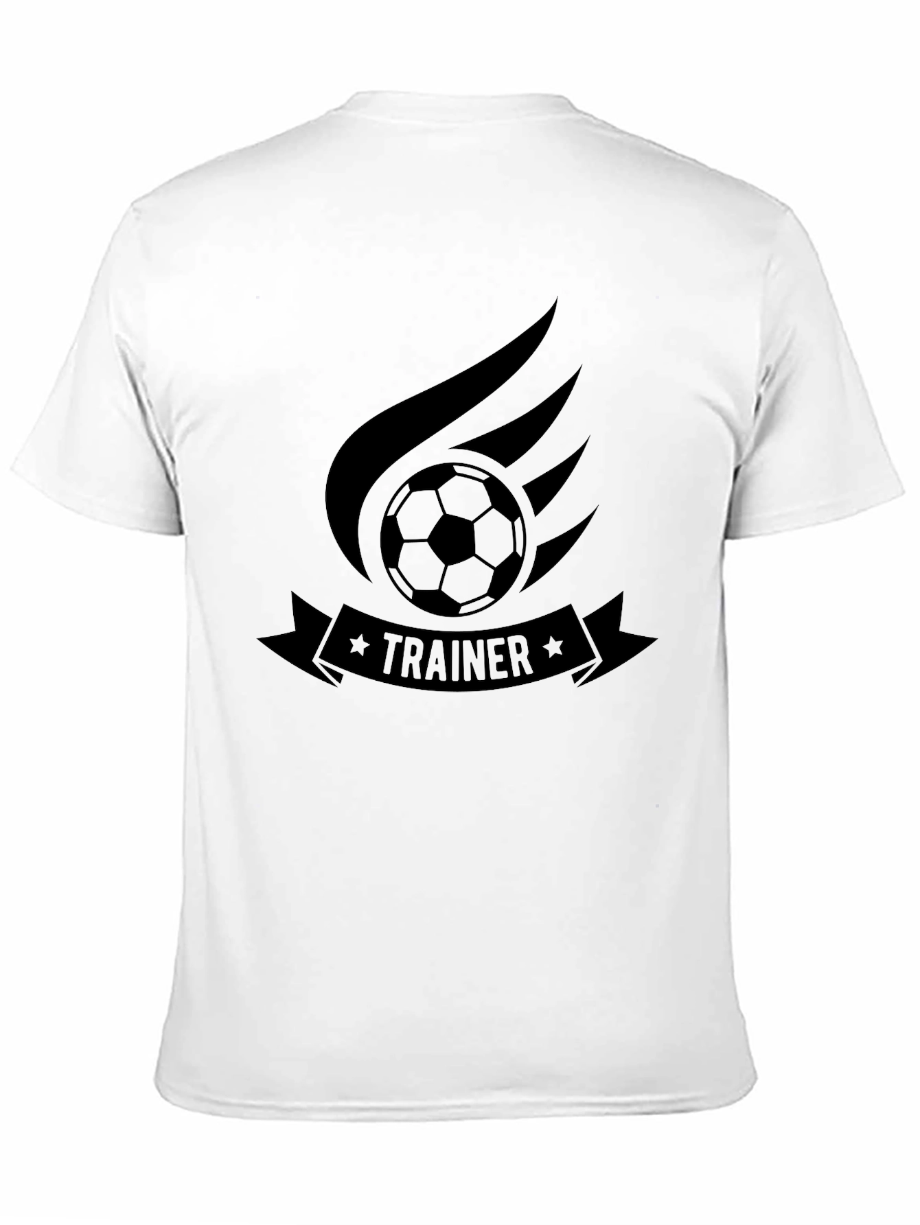 Black Soccer Trainer Graphic T-Shirt - Black Cotton Tee view 11