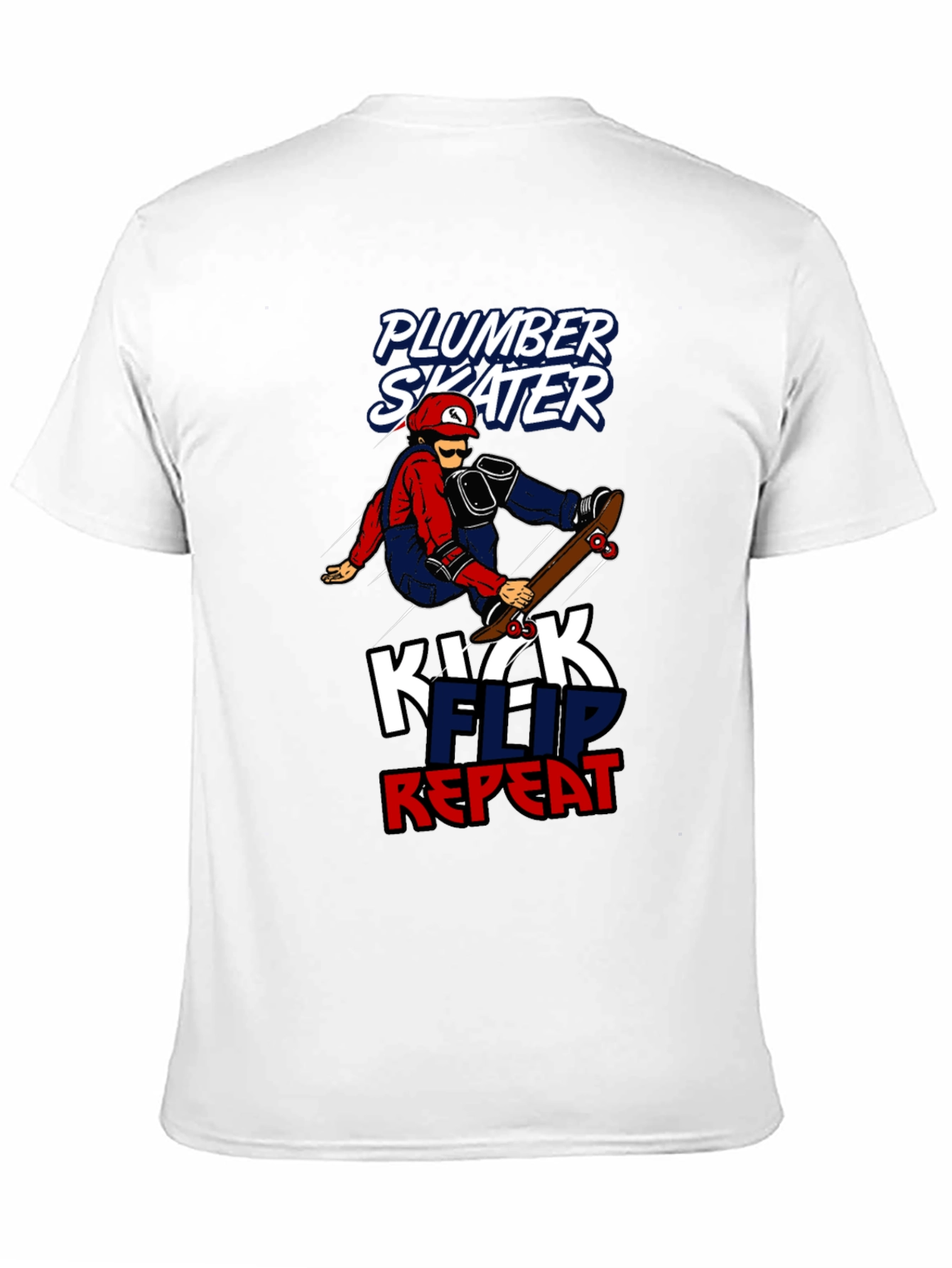 Black Plumber Skater T-Shirt - Kickflip Repeat Graphic Tee view 11