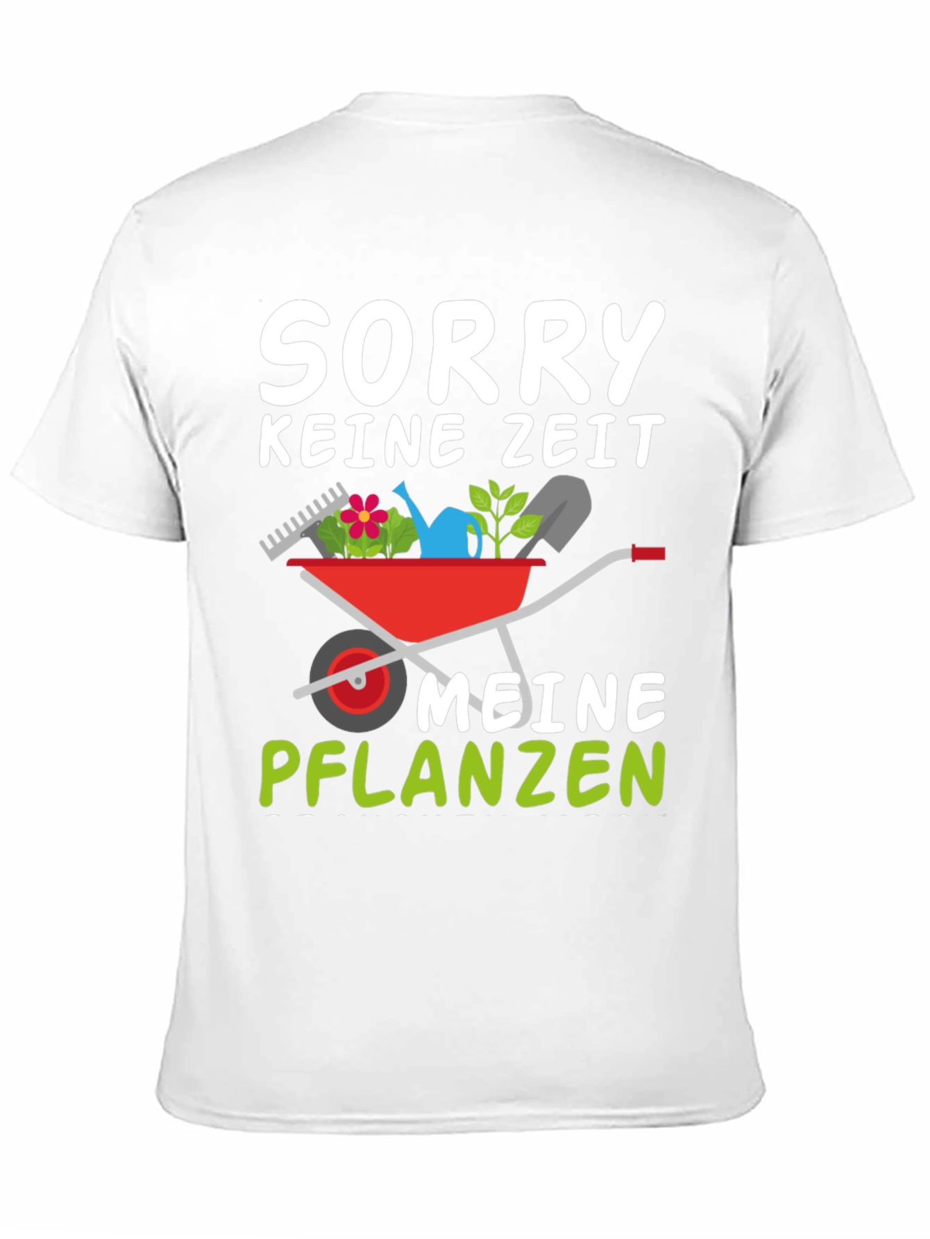 Black Gardening T-Shirt: Sorry, No Time, My Plants view 11