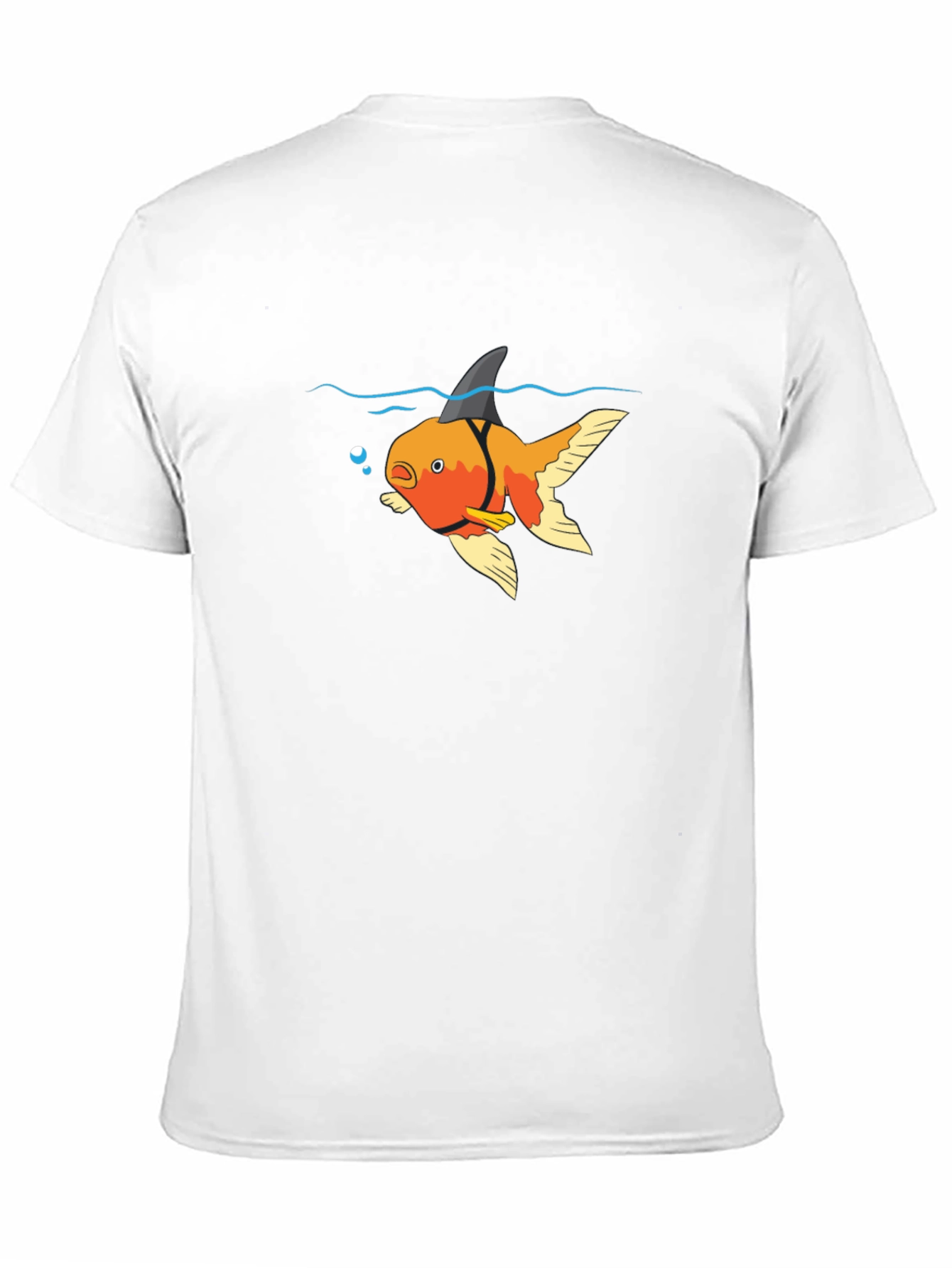 Black Funny Goldfish Shark Fin T-Shirt view 11