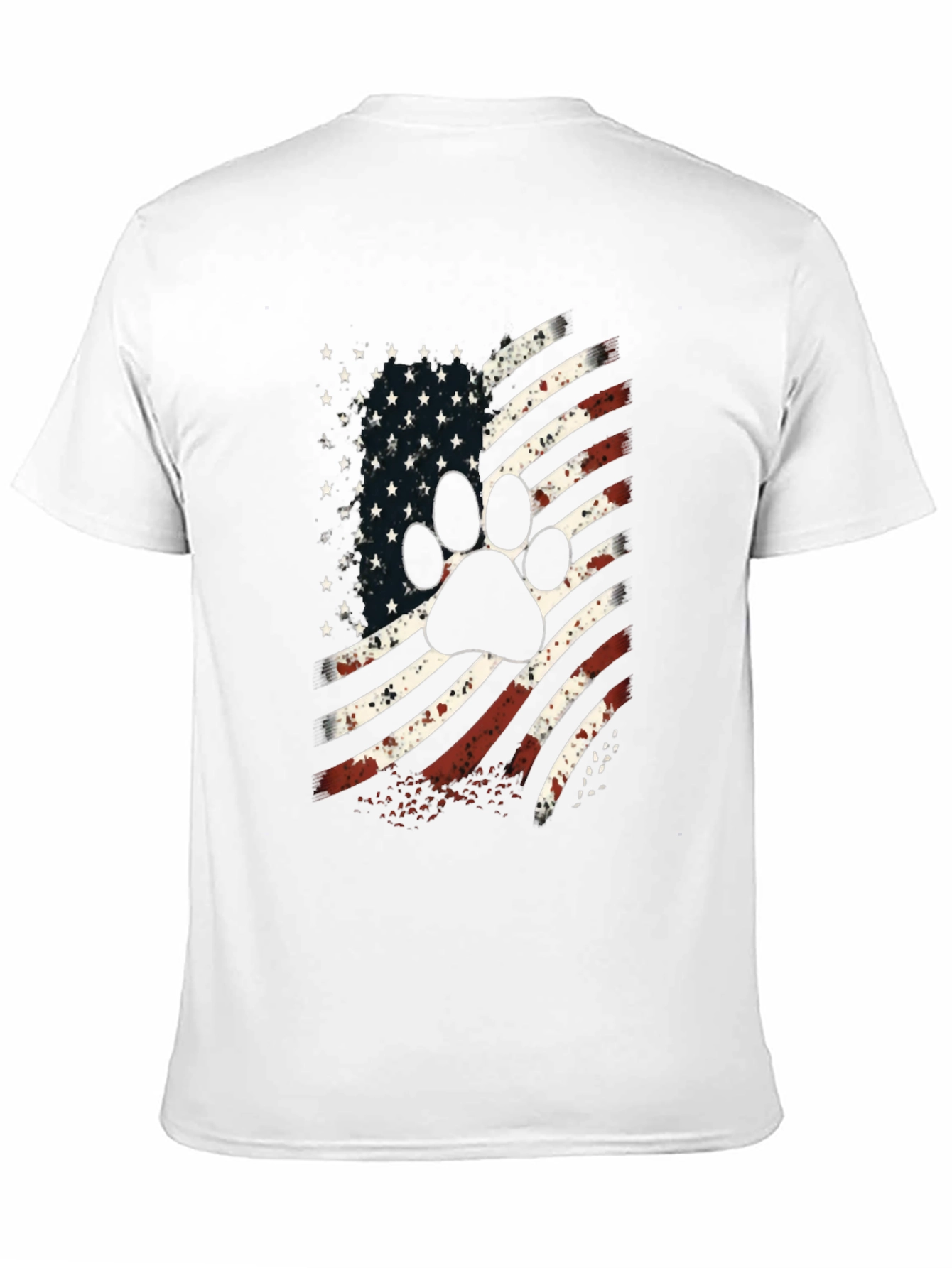 Black Patriotic Paw Print USA Flag Graphic T-Shirt view 11