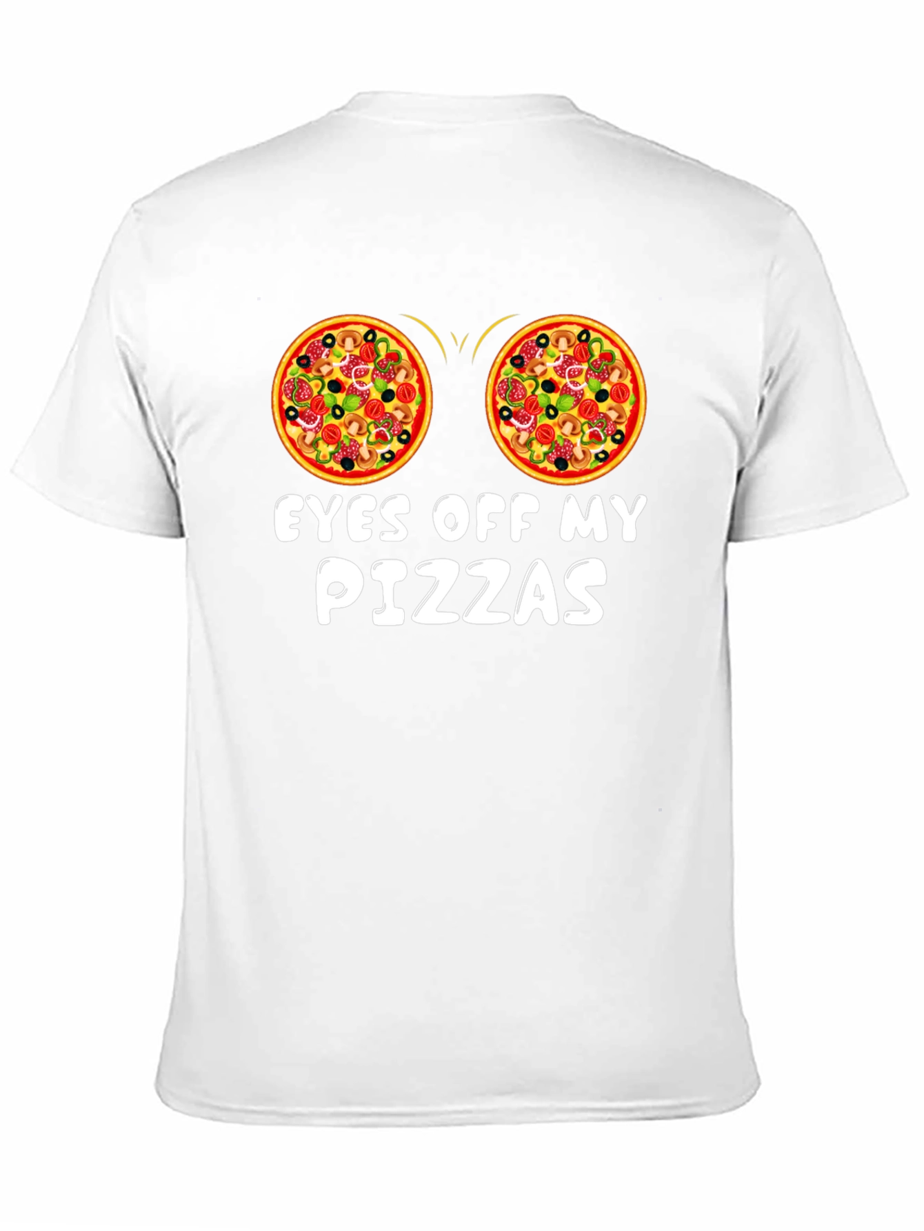 Black Funny Pizza T-Shirt - Eyes Off My Pizzas view 11