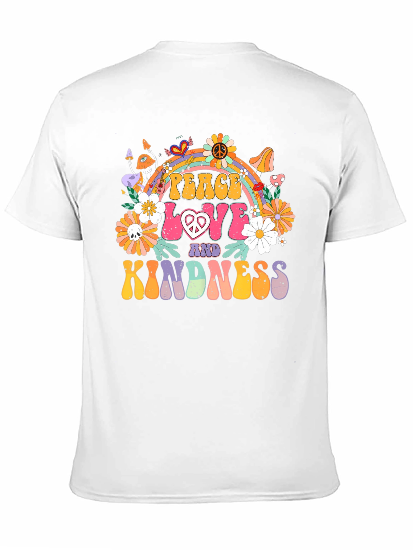 Black Peace Love Kindness Retro Graphic Tee view 11