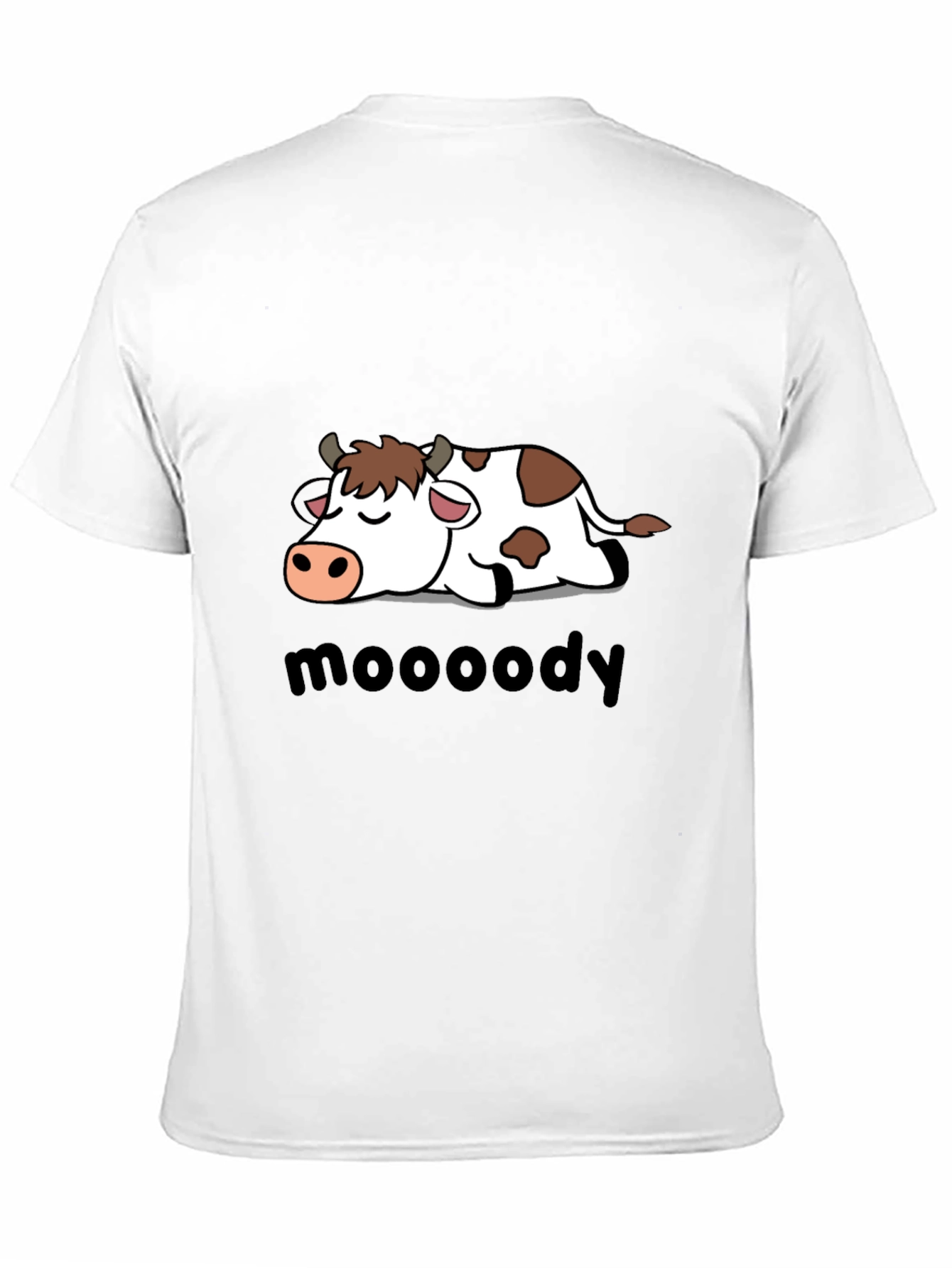 Black Moody Cow Graphic Tee - Black Cotton T-Shirt view 11