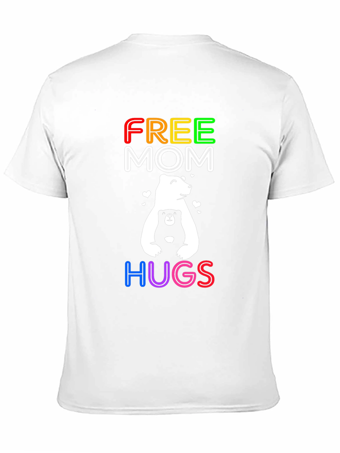 Black Free Mom Hugs Bear Graphic Tee view 11