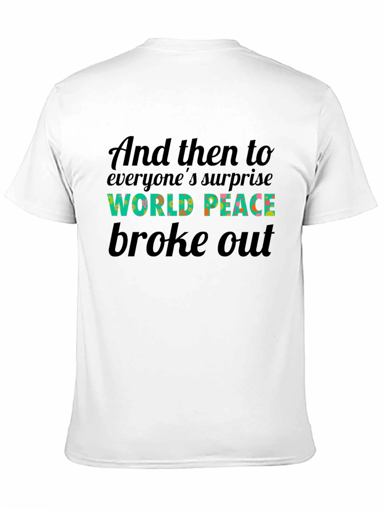 Black World Peace T-Shirt - Surprise & Style view 11