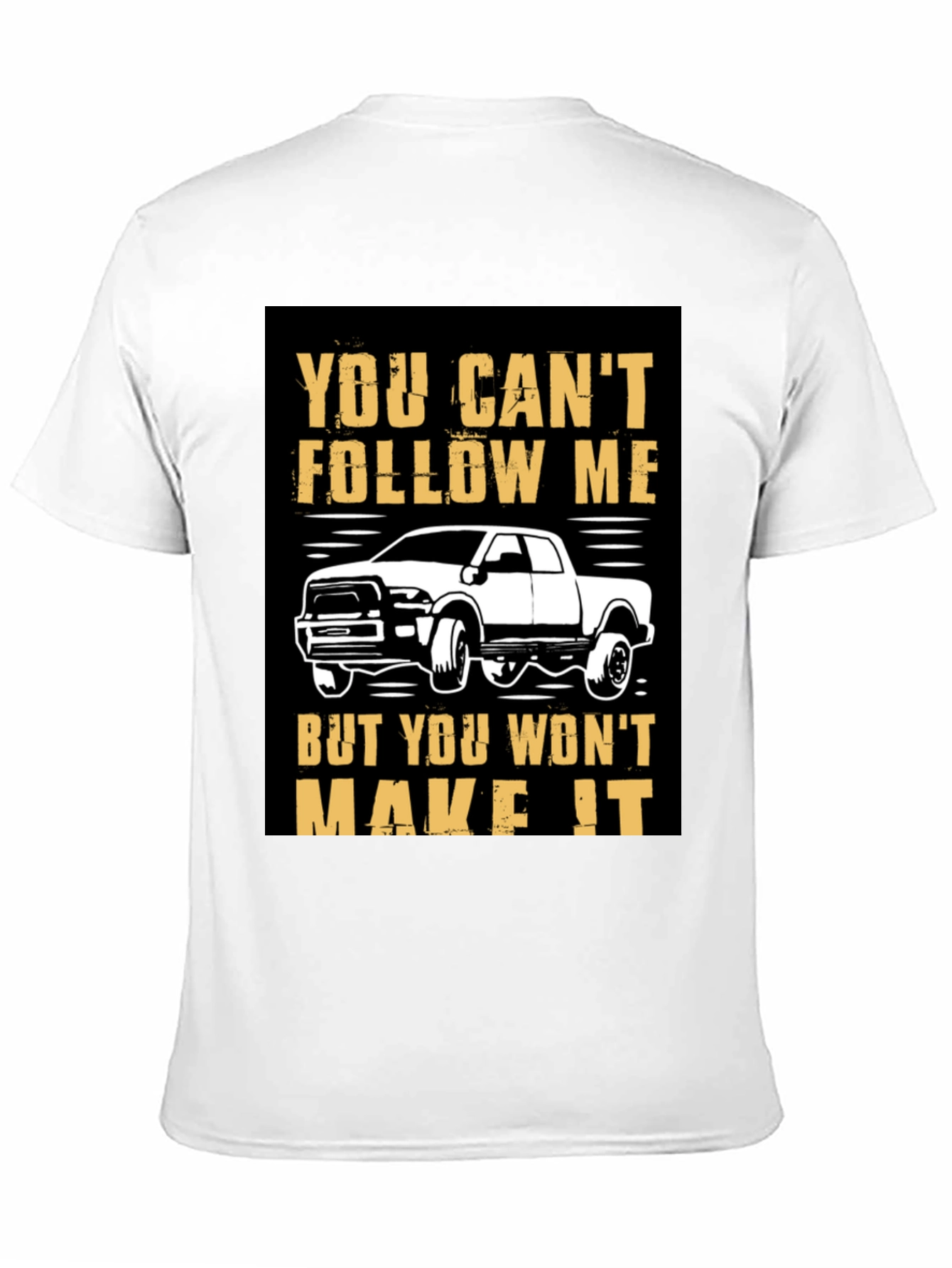 Black You Can't Follow Me Black Graphic T-Shirt view 11