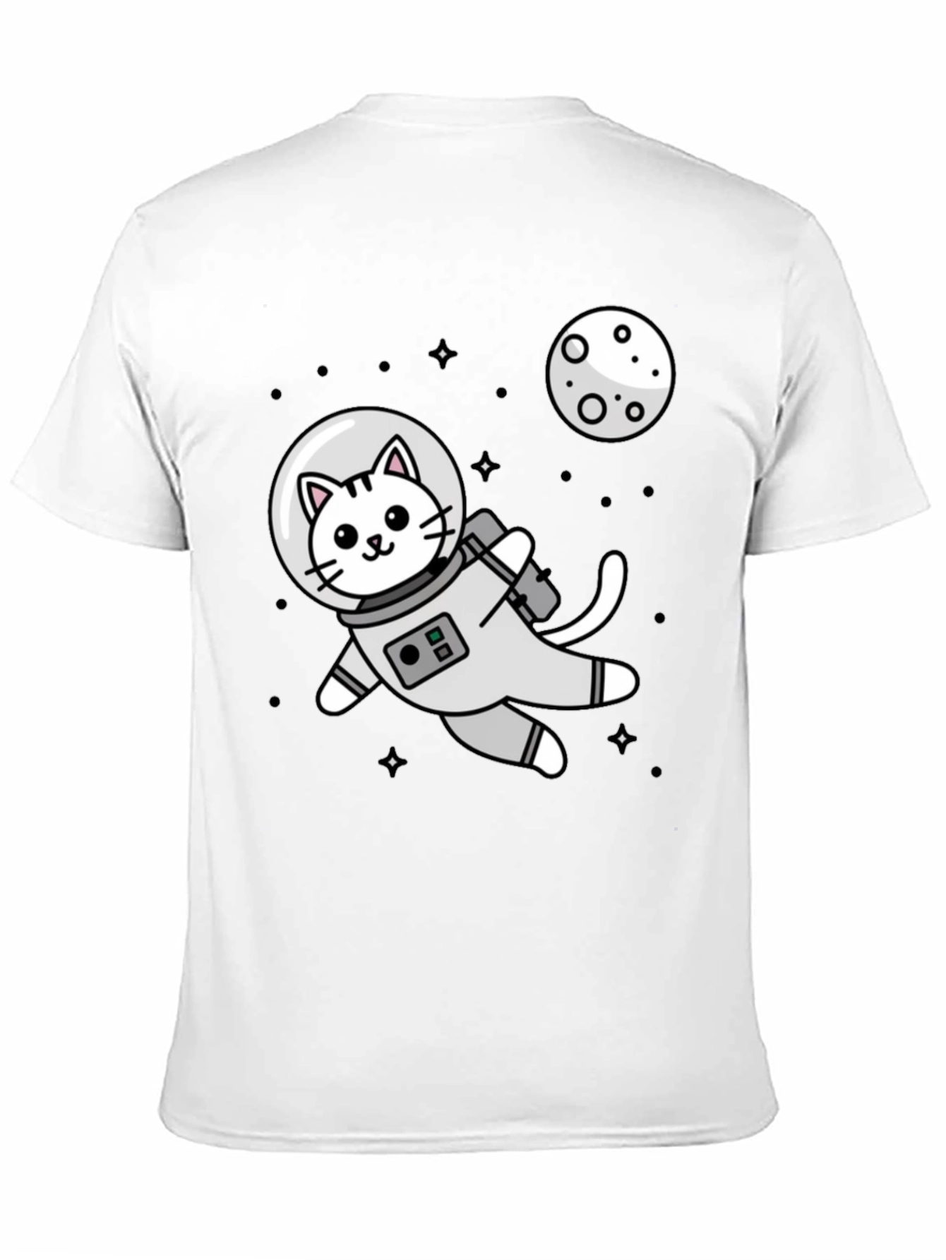 Black Astronaut Cat Graphic T-Shirt - Space Kitten Tee view 11