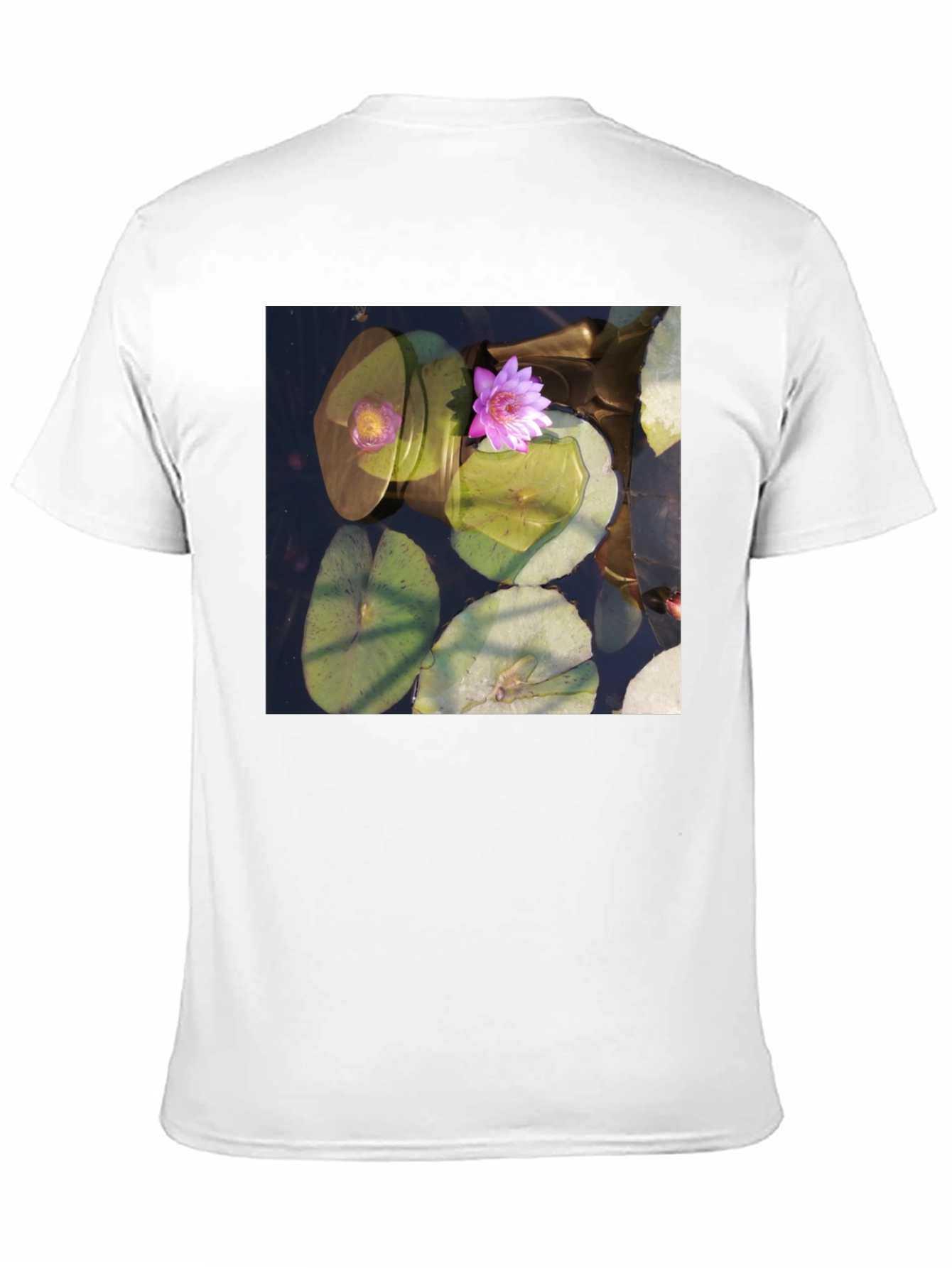 Black Lotus Pond Graphic Tee - Nature Inspired Design view 11