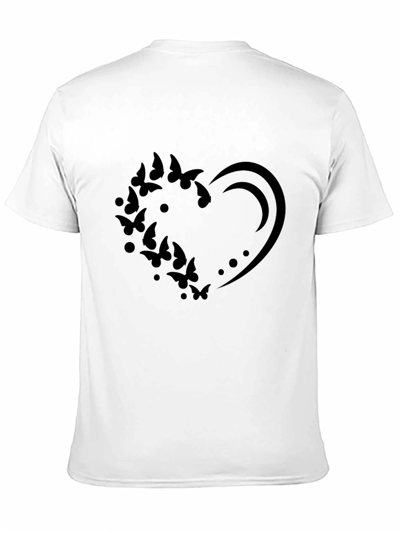Black Butterfly Heart Graphic Black T-Shirt view 11