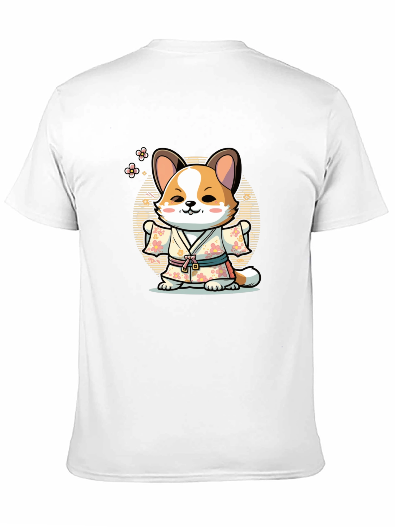 Black Cute Corgi in Kimono T-Shirt view 11
