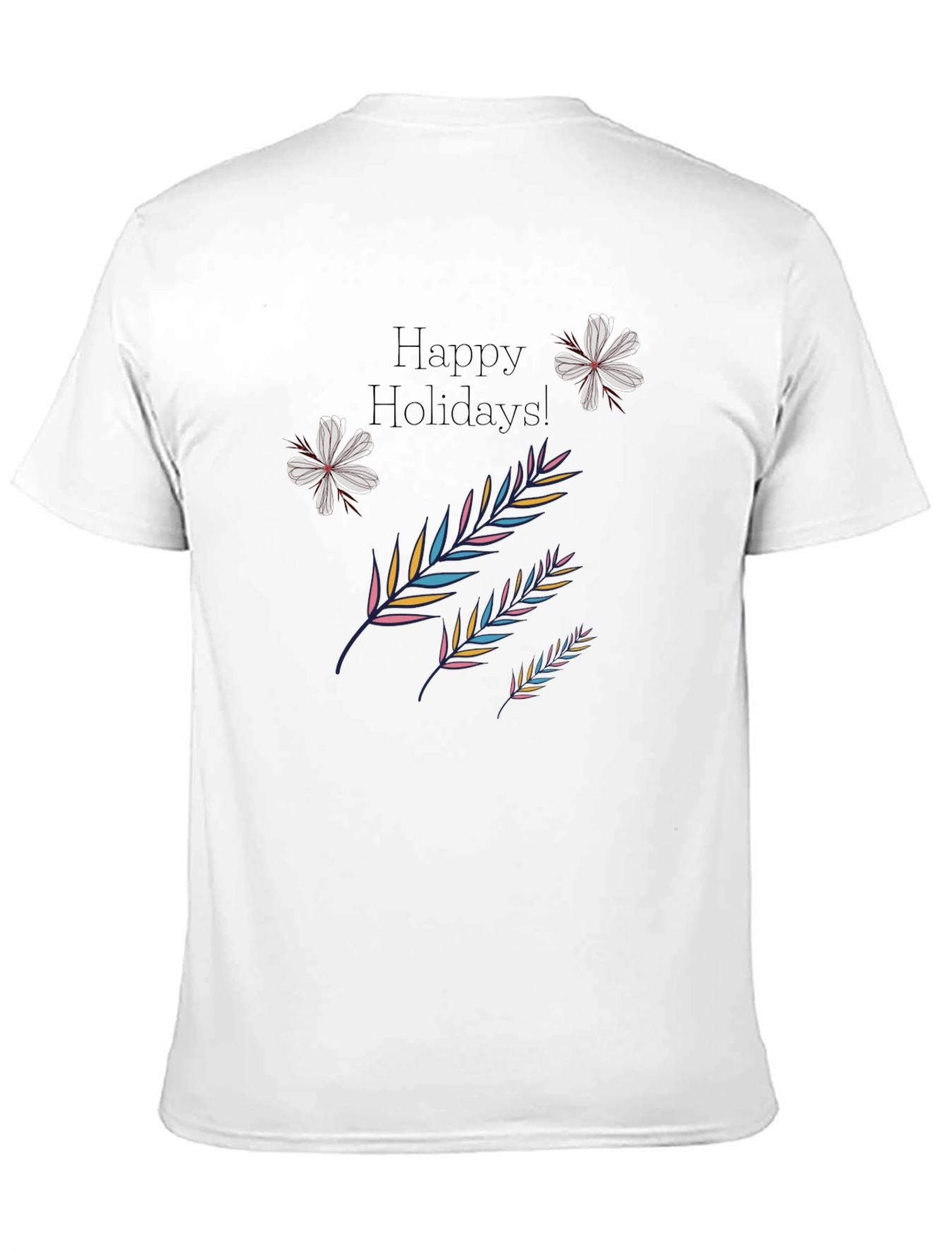 Black Festive Holiday Print Black T-Shirt view 11