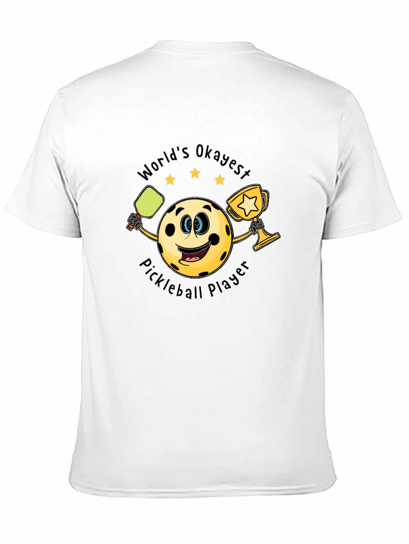 Black World's Okayest Pickleball Player T-Shirt view 11
