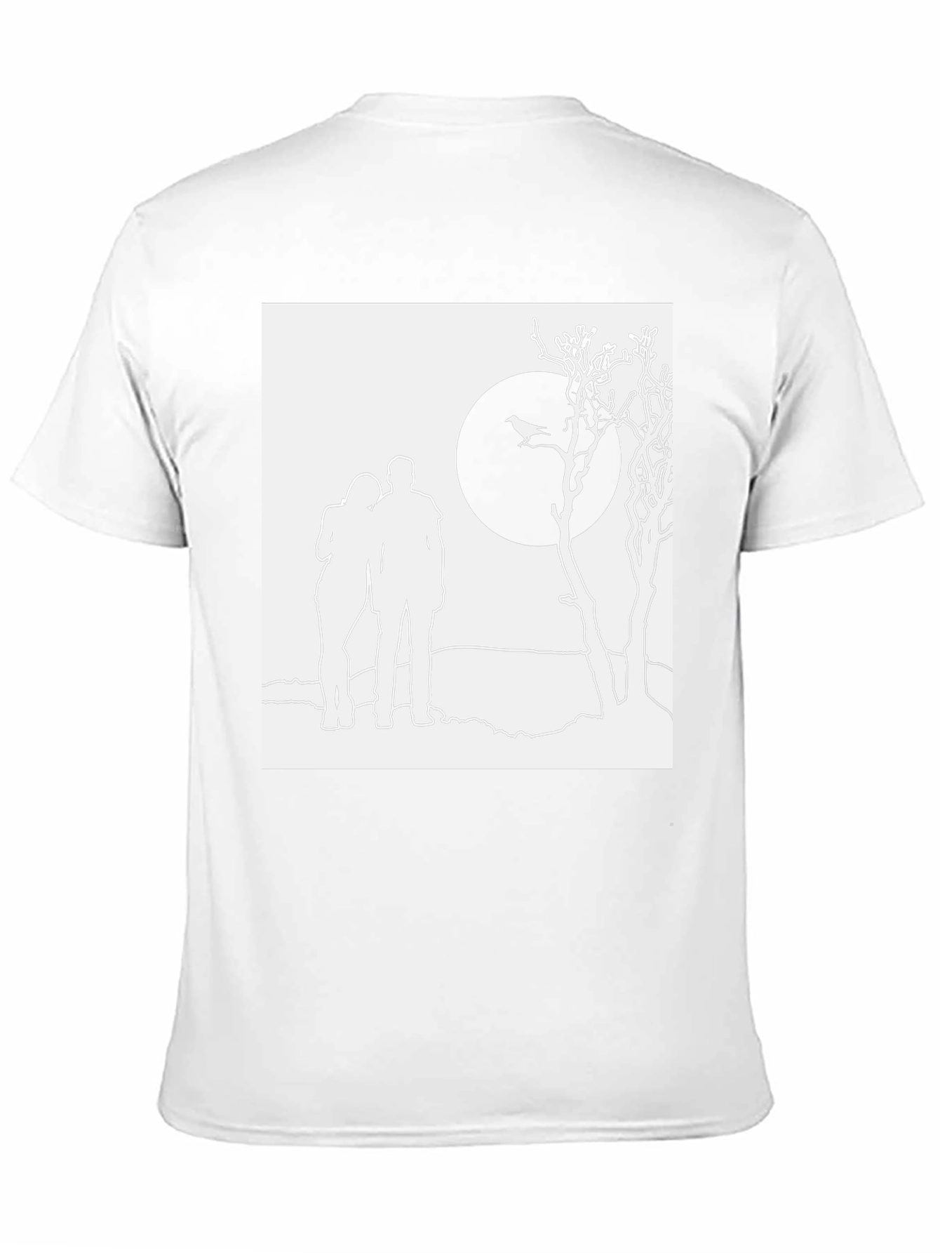 Black Couple Silhouette Graphic Tee - Black Unisex T-Shirt view 11