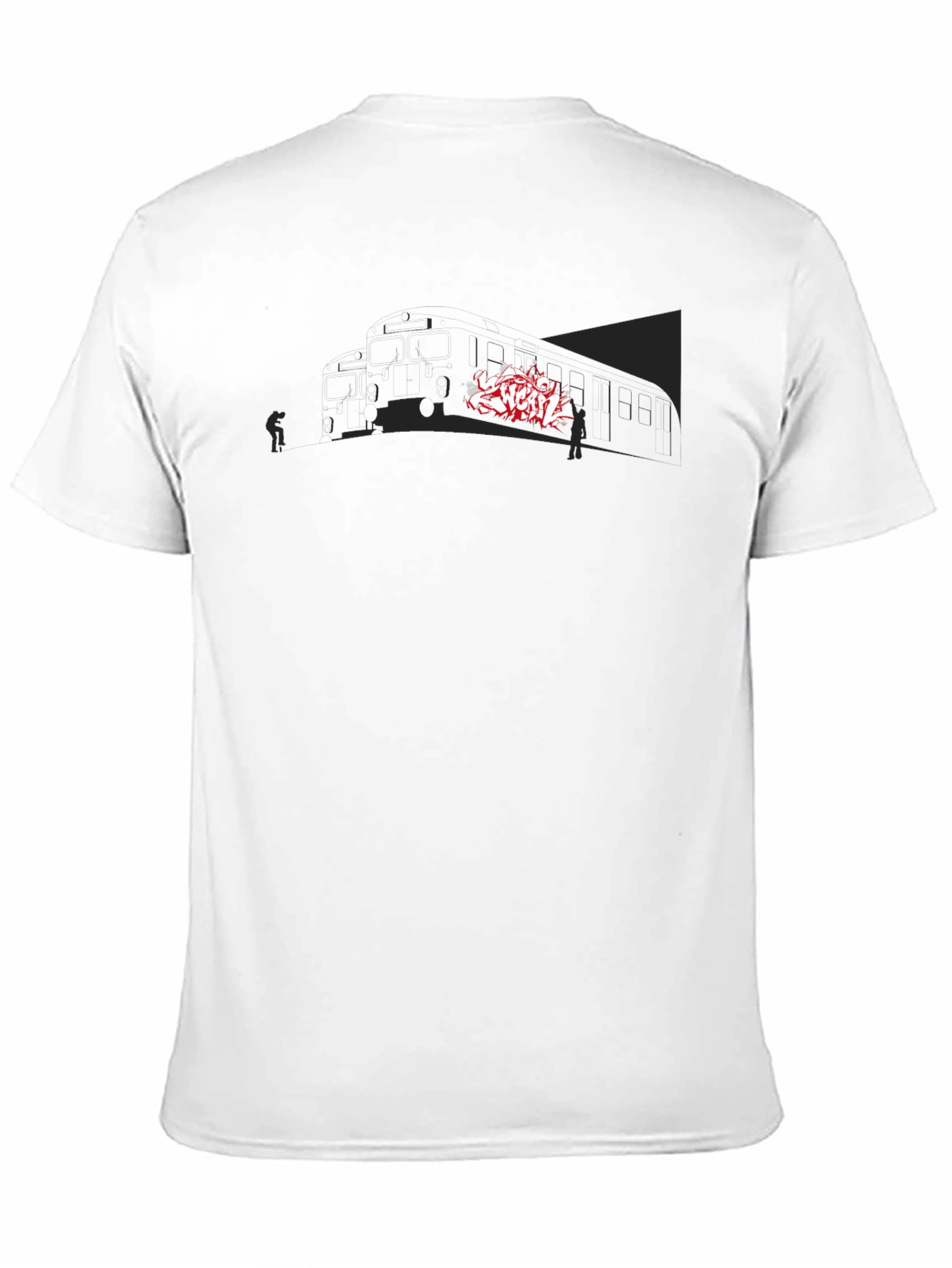 Black Urban Graffiti Tee - Street Art Inspired Graphic Print view 11