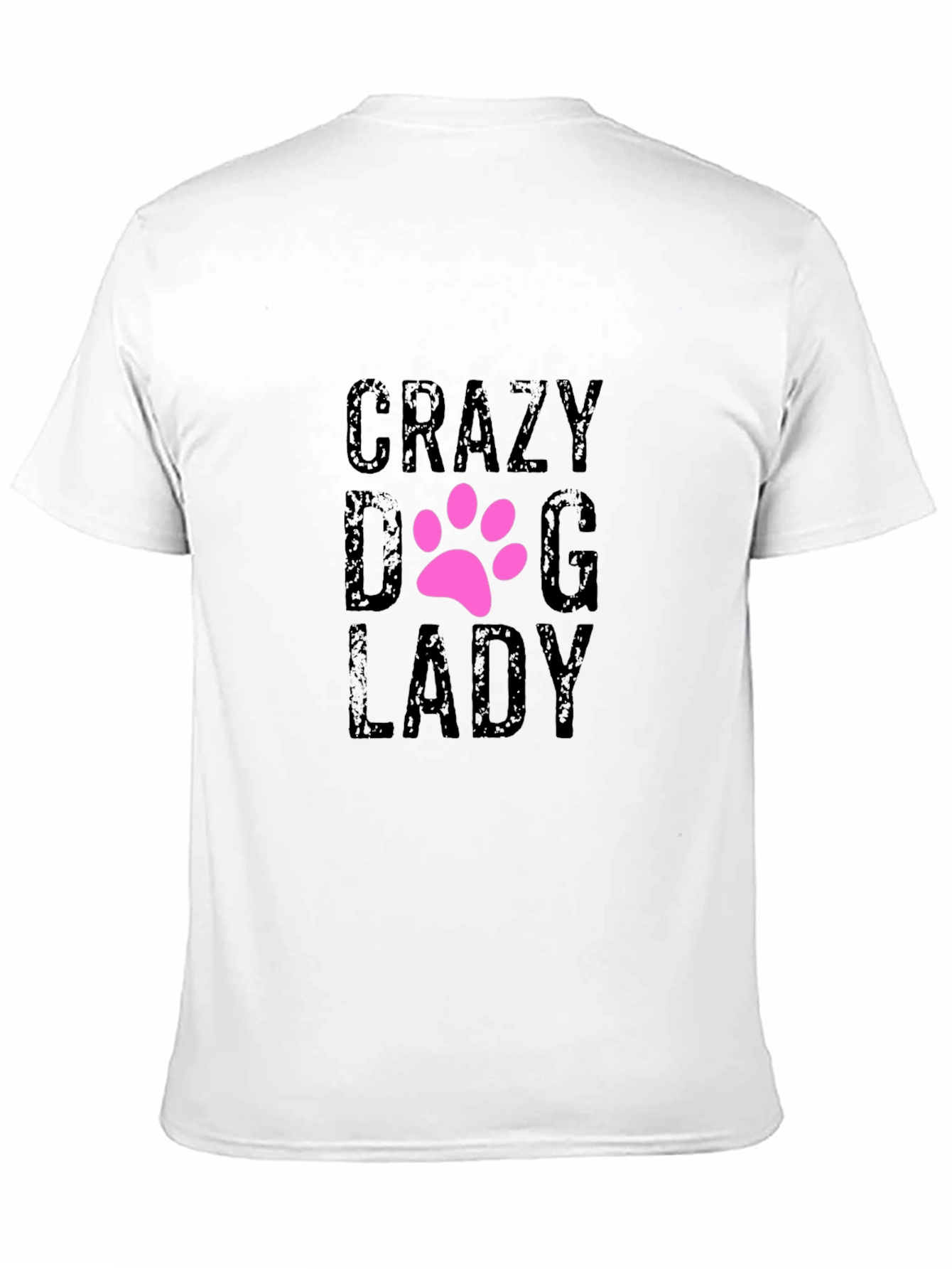 Black Crazy Dog Lady Graphic Tee - Black Cotton T-Shirt view 11