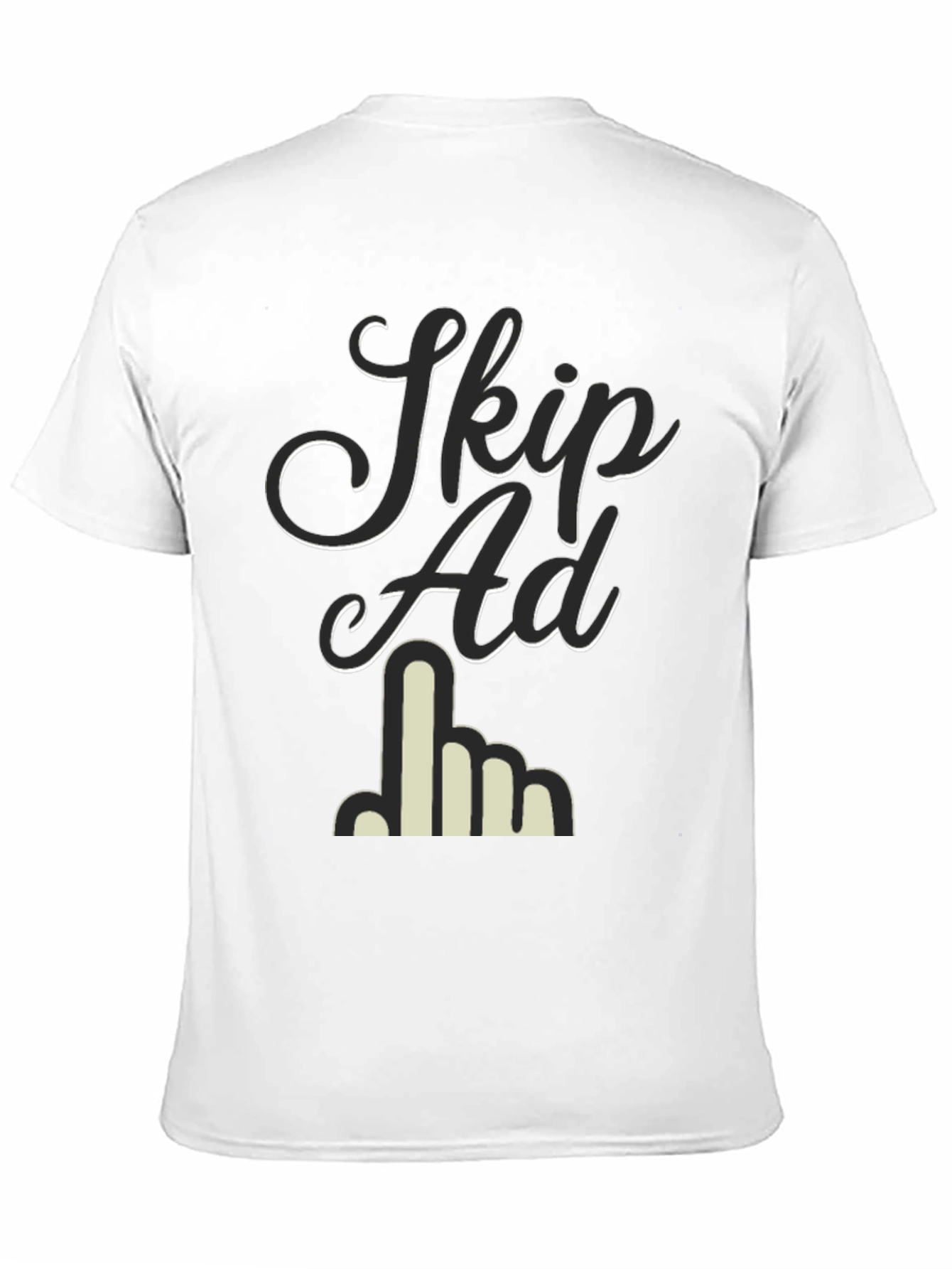 Black Skip Ad Graphic Tee - Funny Anti-Advertising Humor T-Shirt view 11