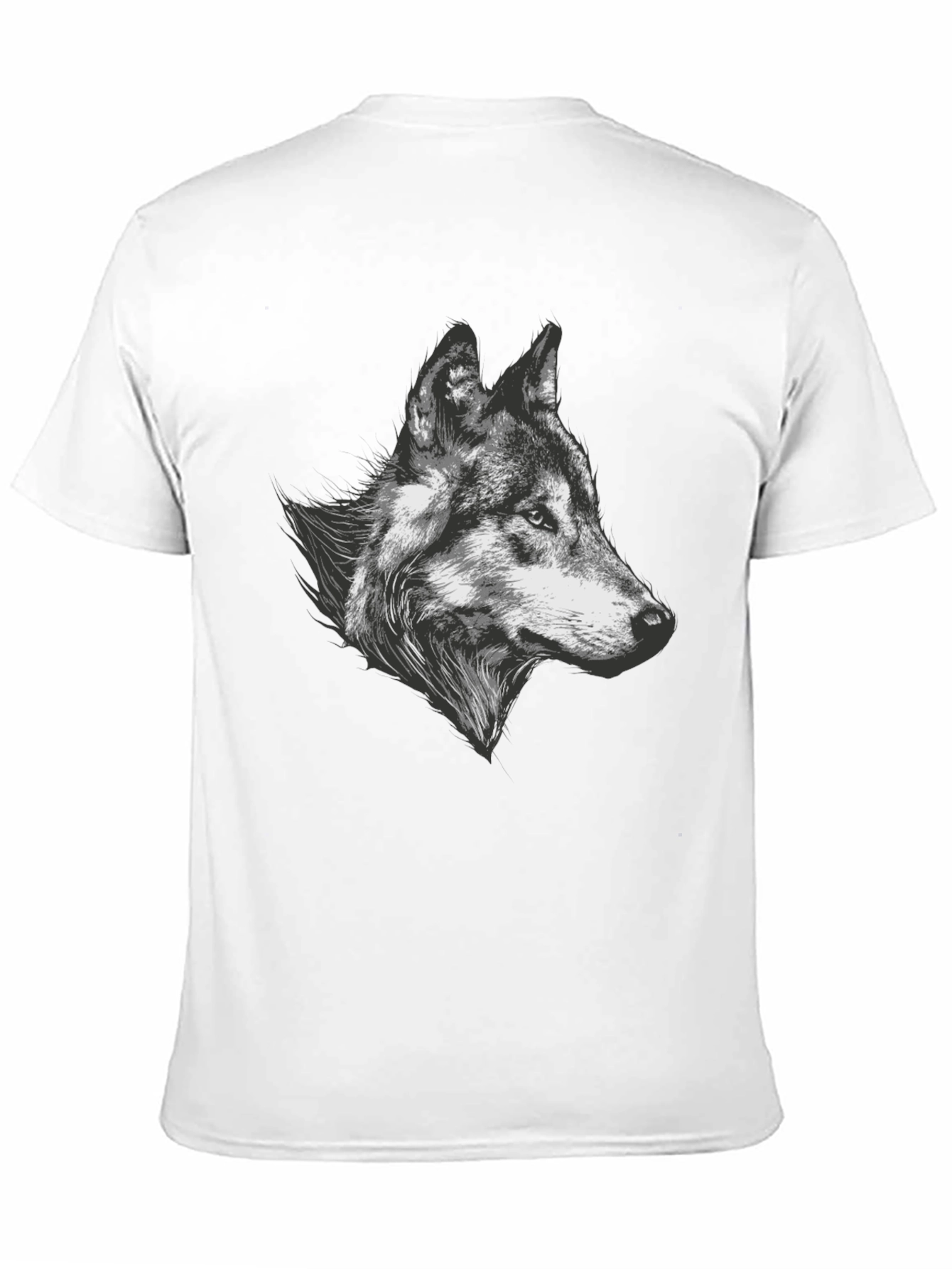 Black Wolf Graphic Tee - Black Cotton Blend T-Shirt view 11