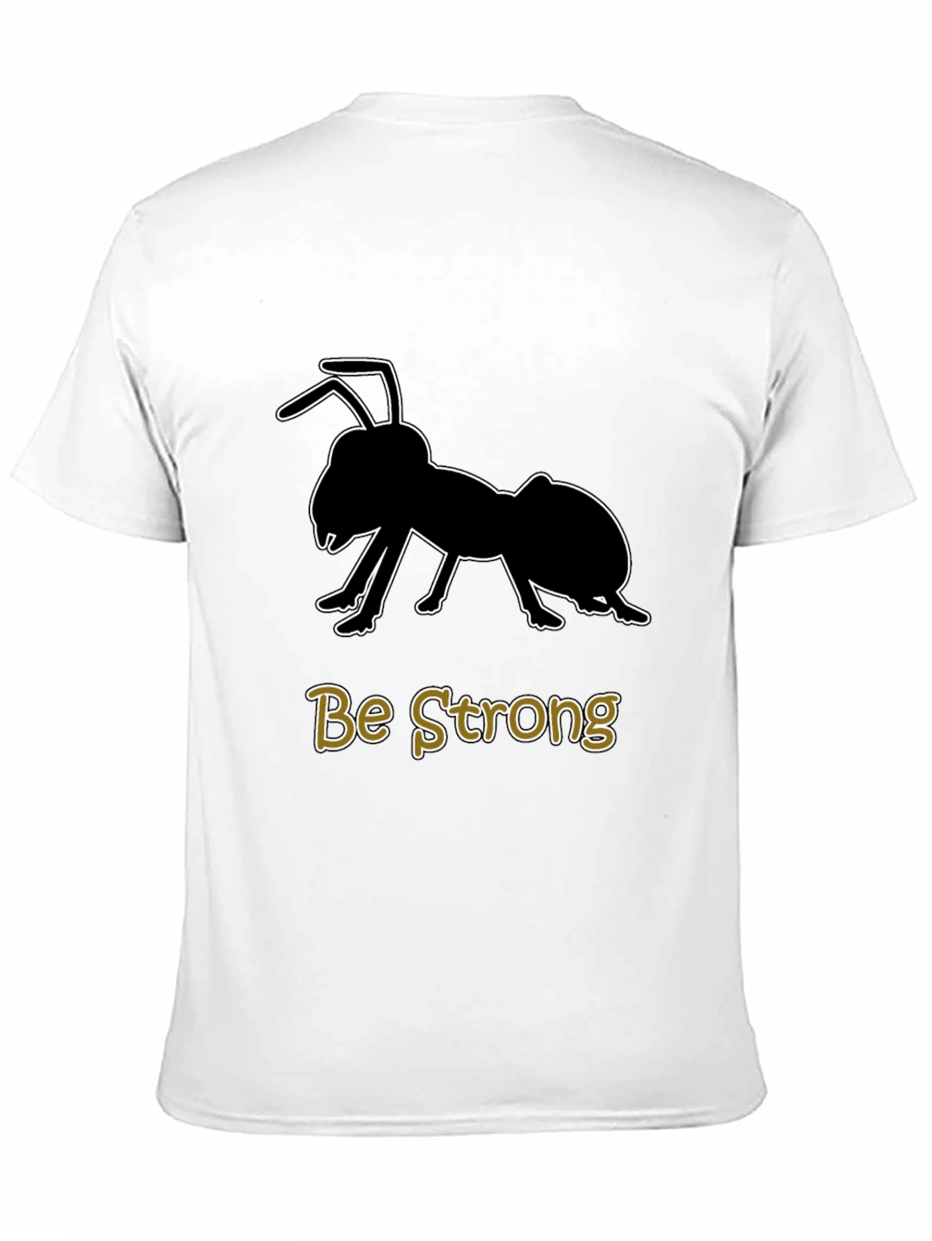 Black Be Strong Ant Graphic Tee - Motivational Black T-Shirt view 11