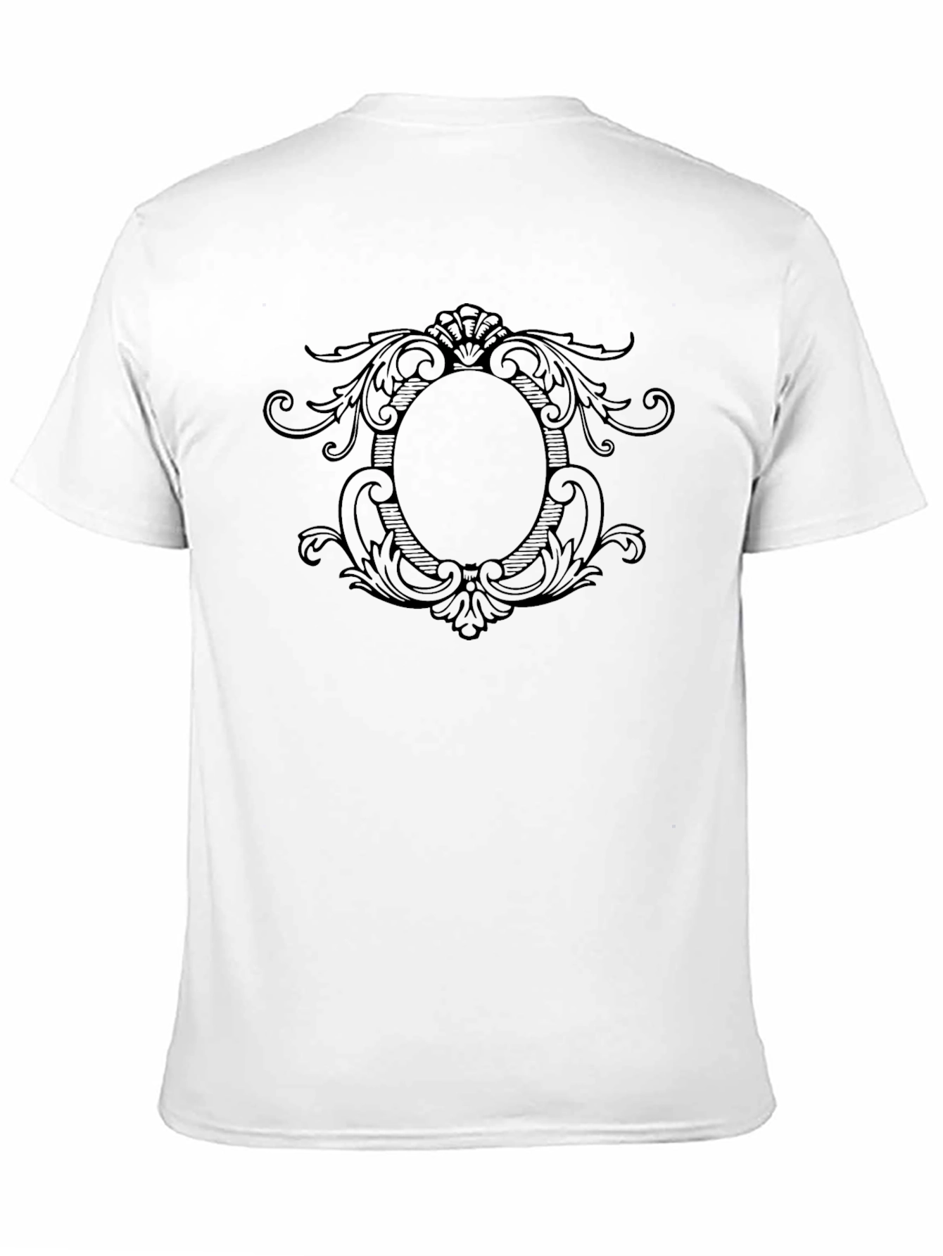 Black Elegant Black T-Shirt with Ornate Frame Graphic view 11