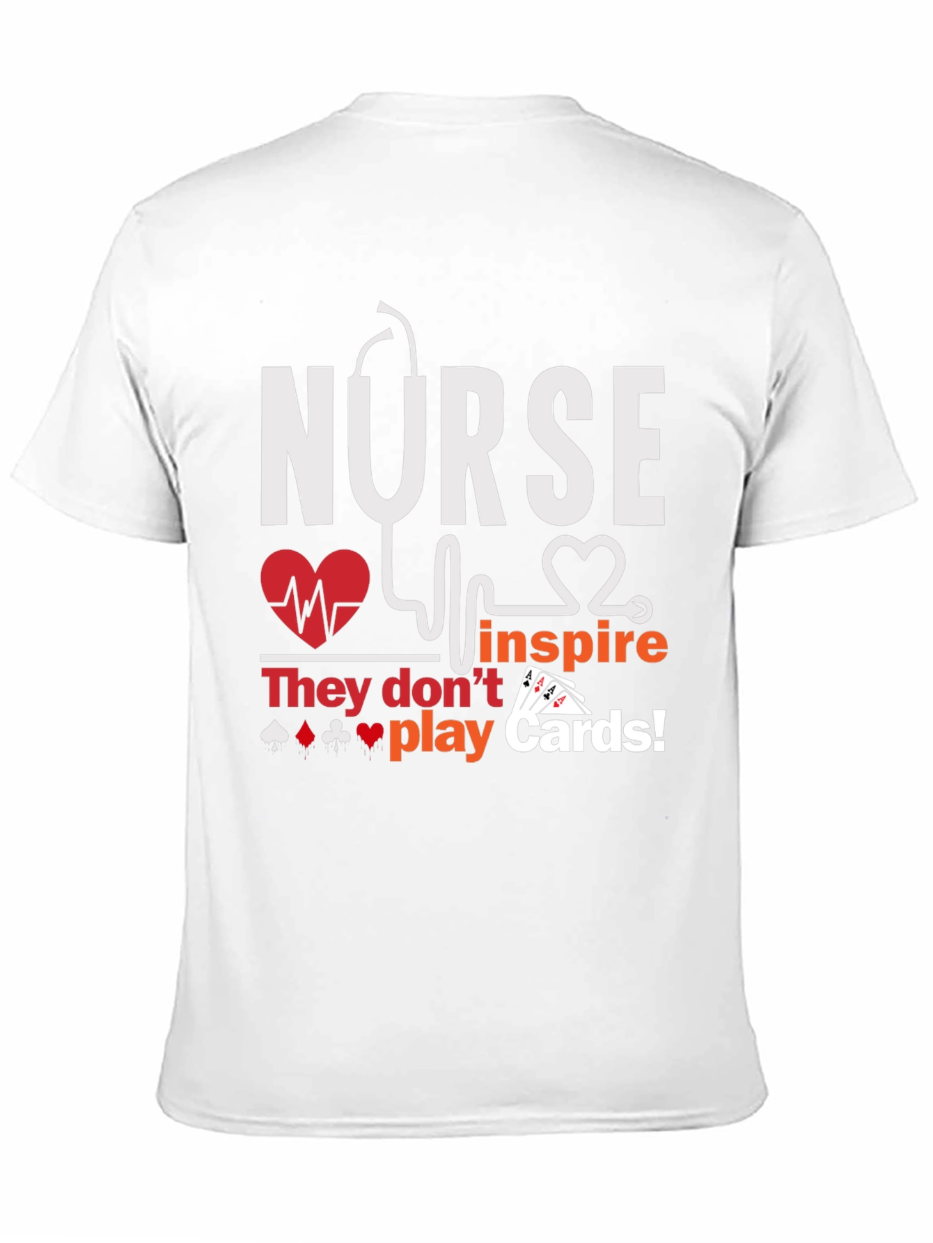 Black Nurse Inspire T-Shirt - Playing Card Design view 11