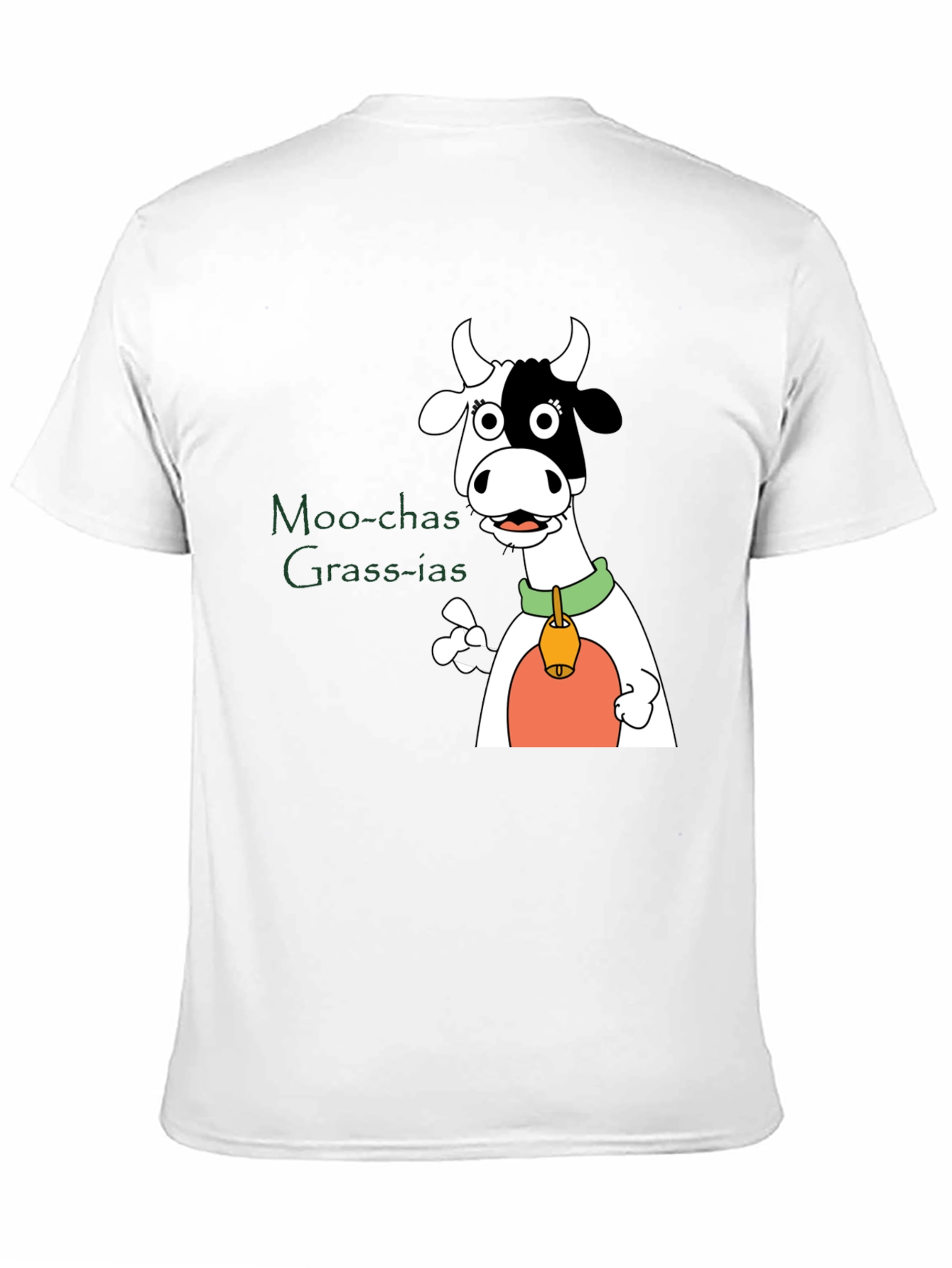 Black Moo-chas Grass-ias Cow Graphic Black T-Shirt view 11