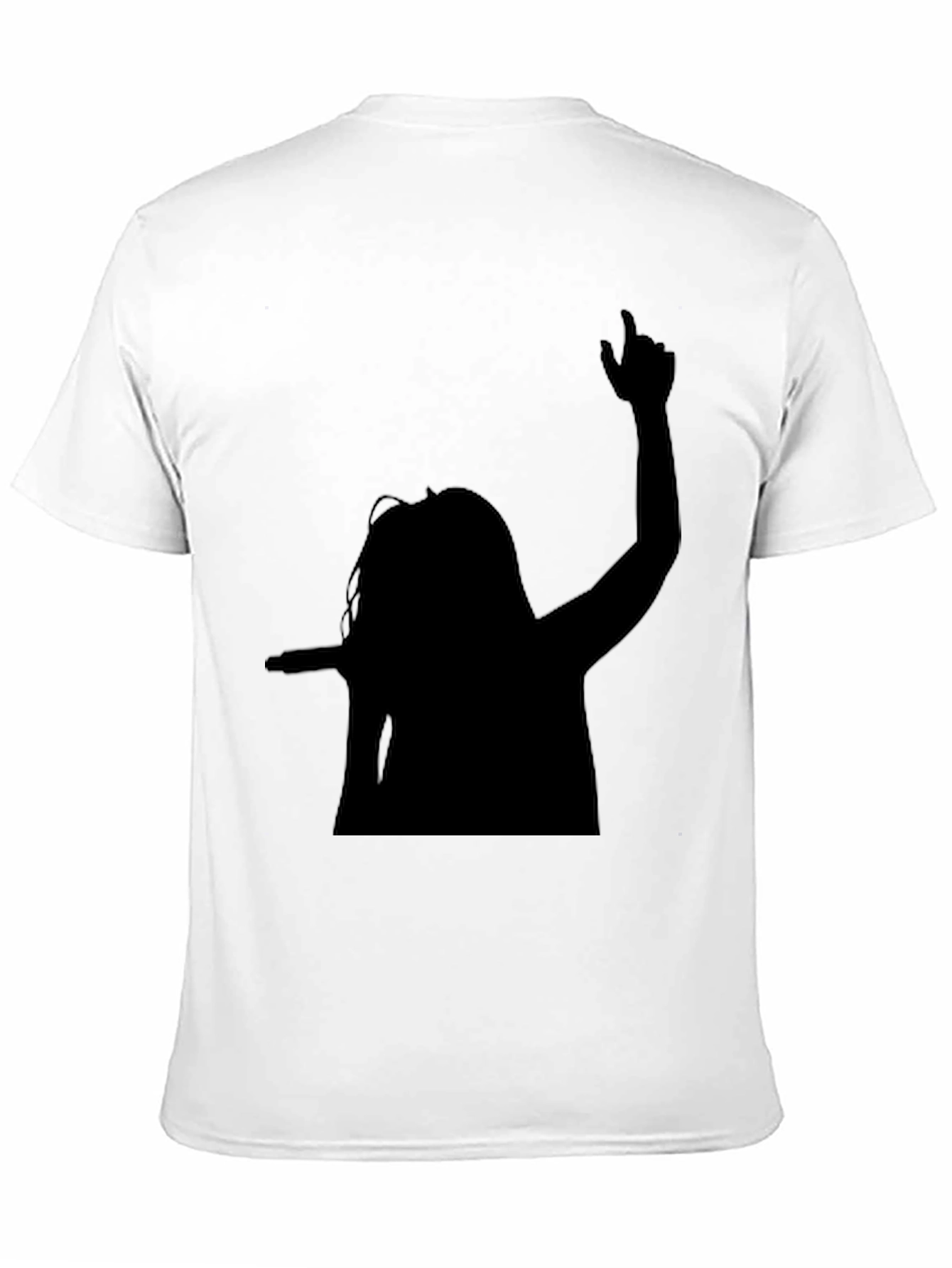 Black Silhouette Graphic Tee - Black Cotton Blend Shirt view 11