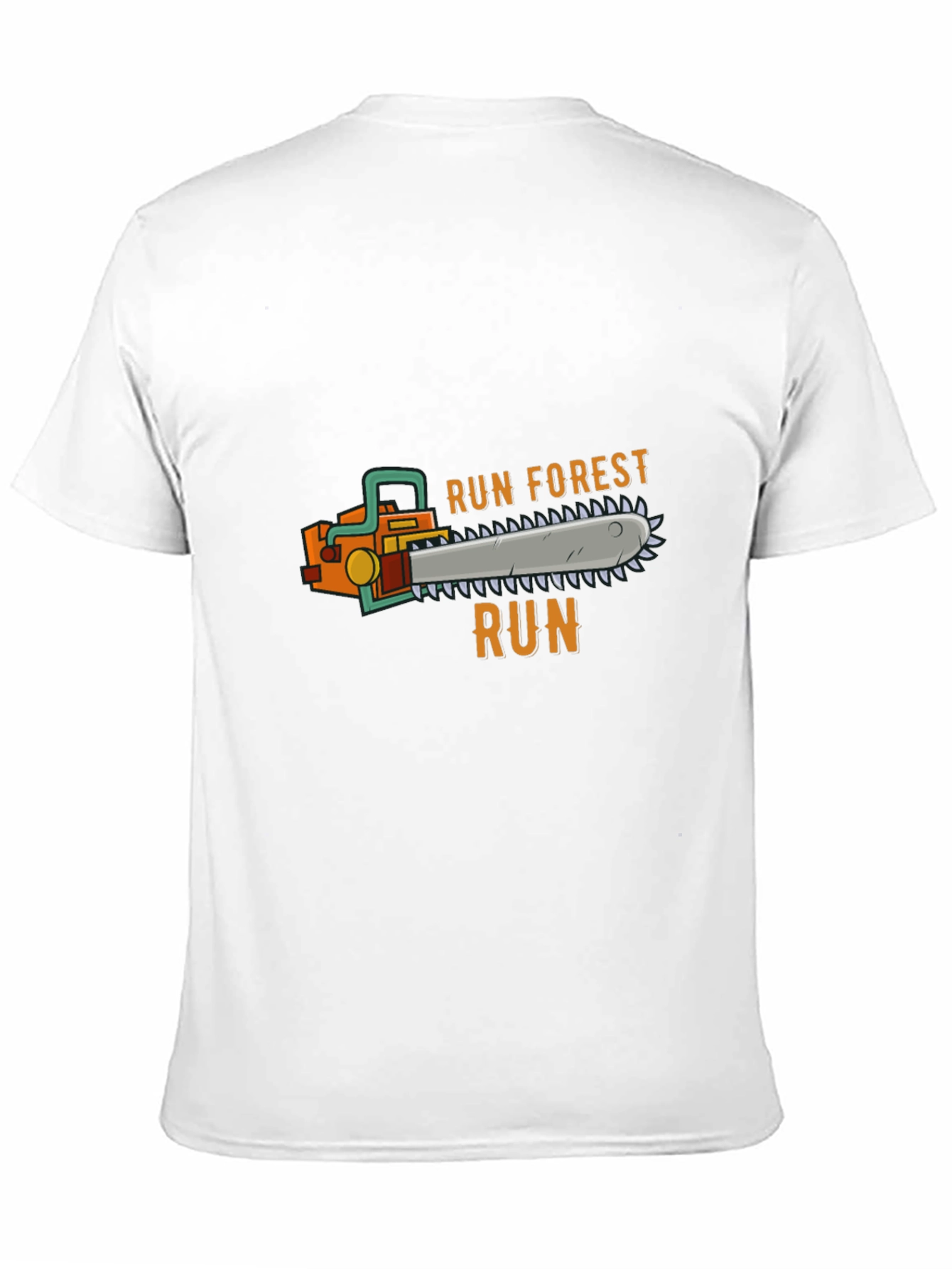 Black Run Forest Run Chainsaw T-Shirt - Novelty Tee view 11